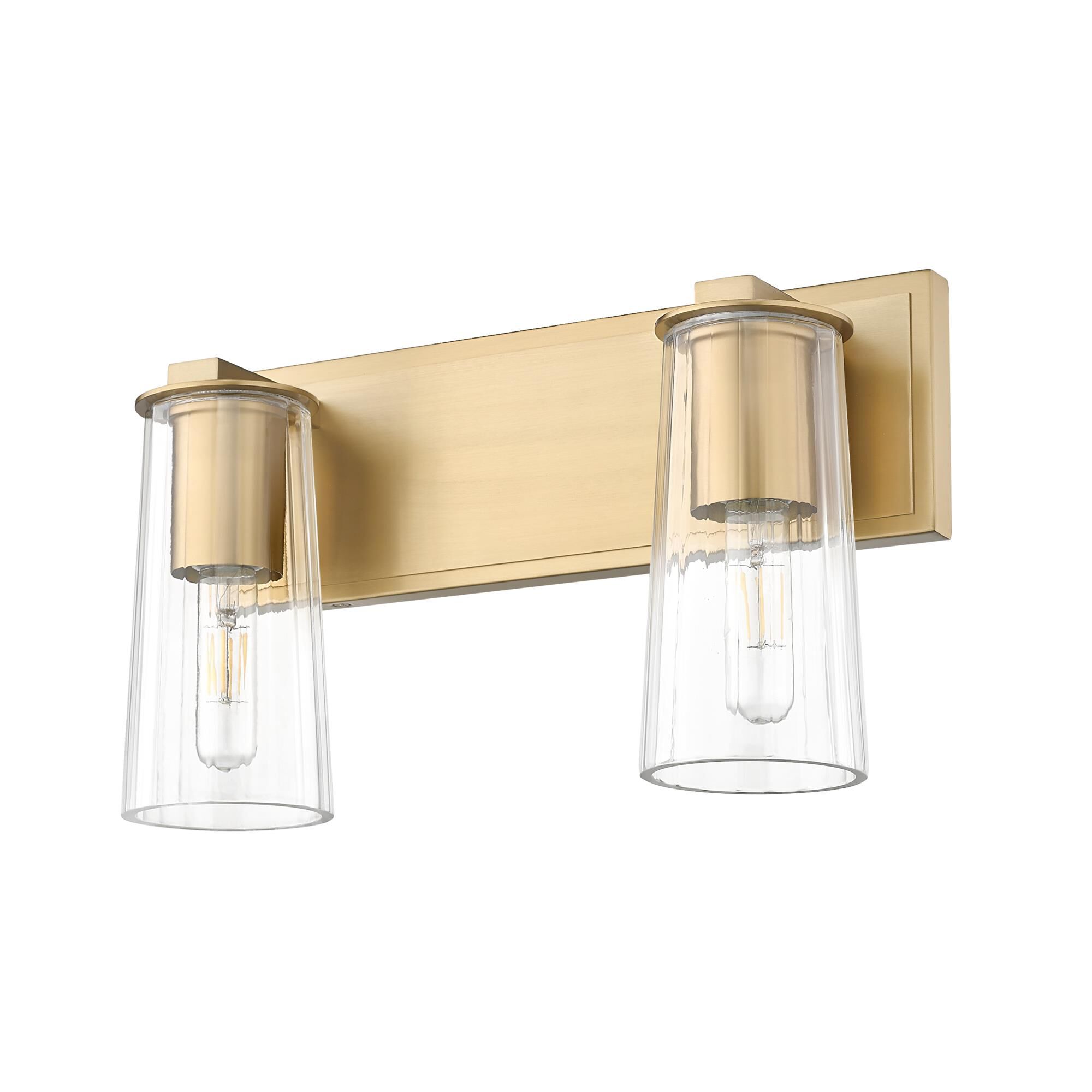 Shown in Modern Gold finish and Clear glass and Clear shade