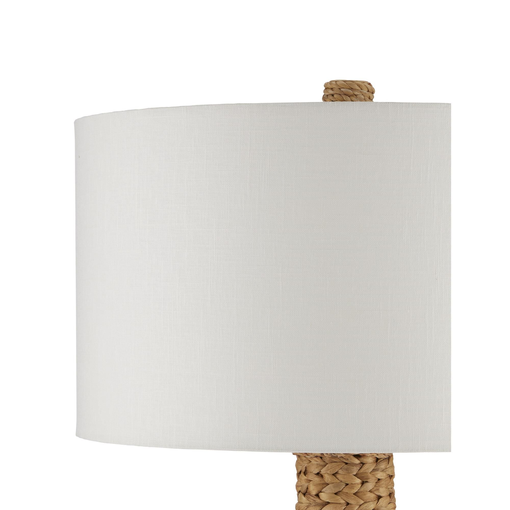 Shown in Natural finish and Off-White Linen shade