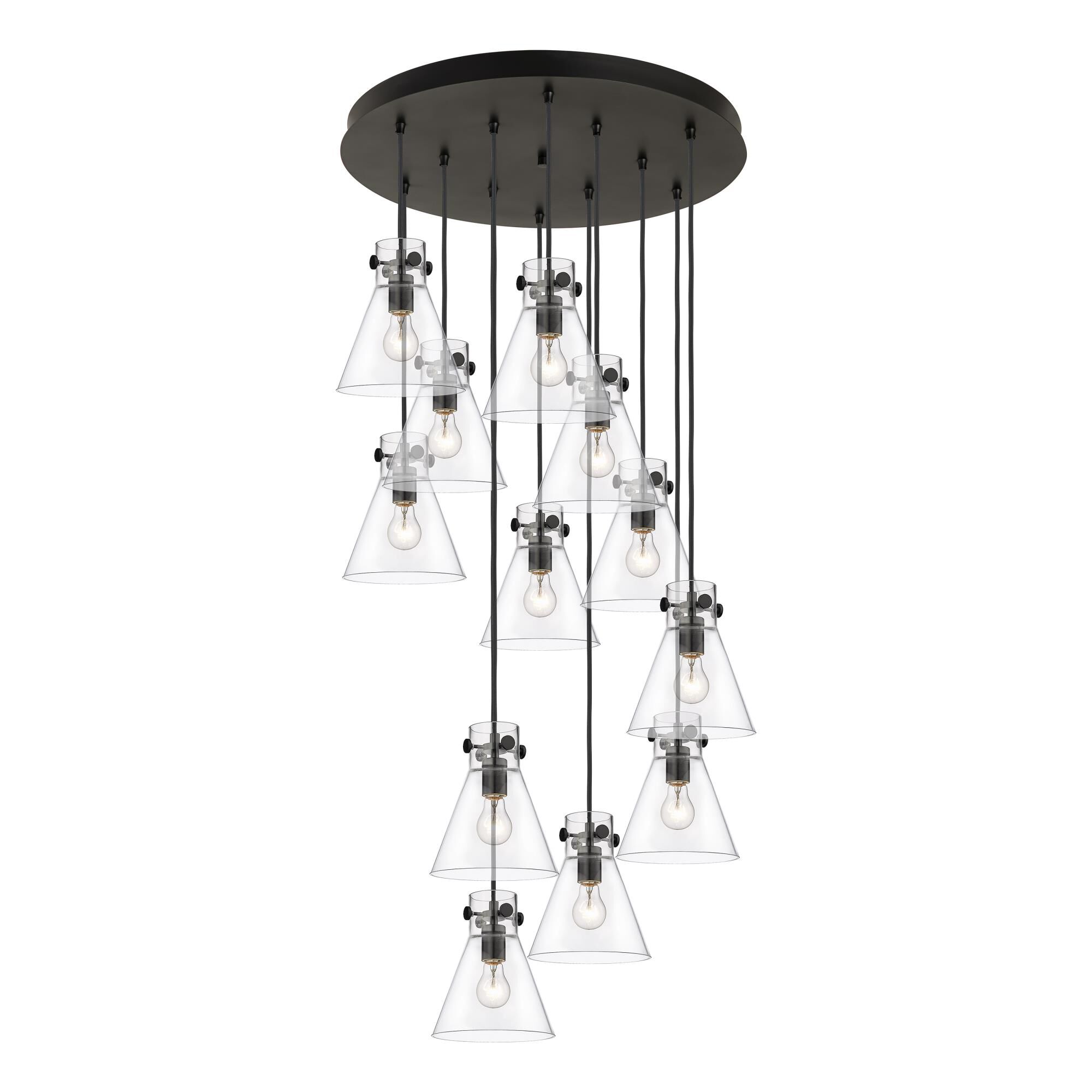 Shown in Matte Black finish and Clear glass and Clear Glass shade