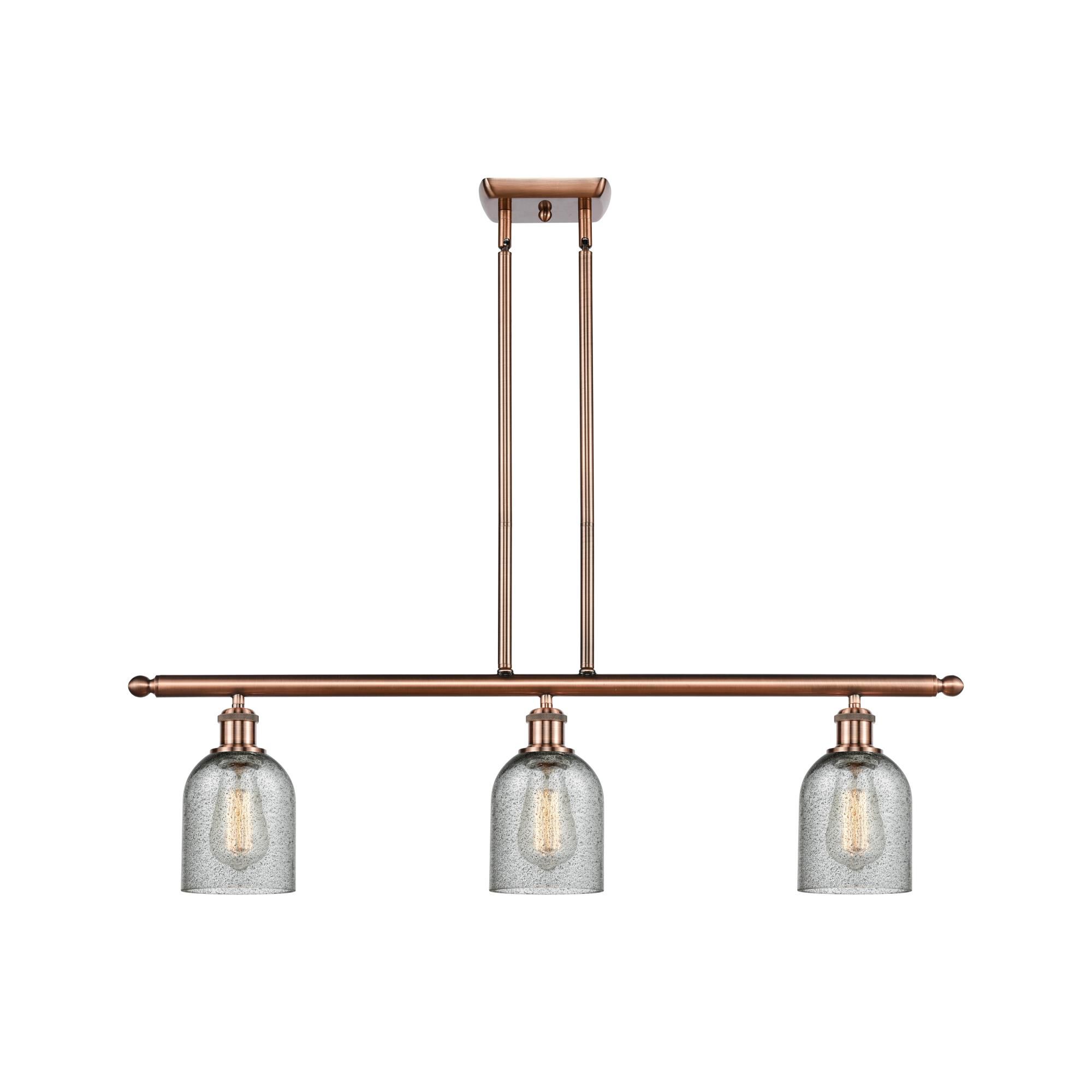 Shown in Antique Copper finish and Bell glass and Glass shade