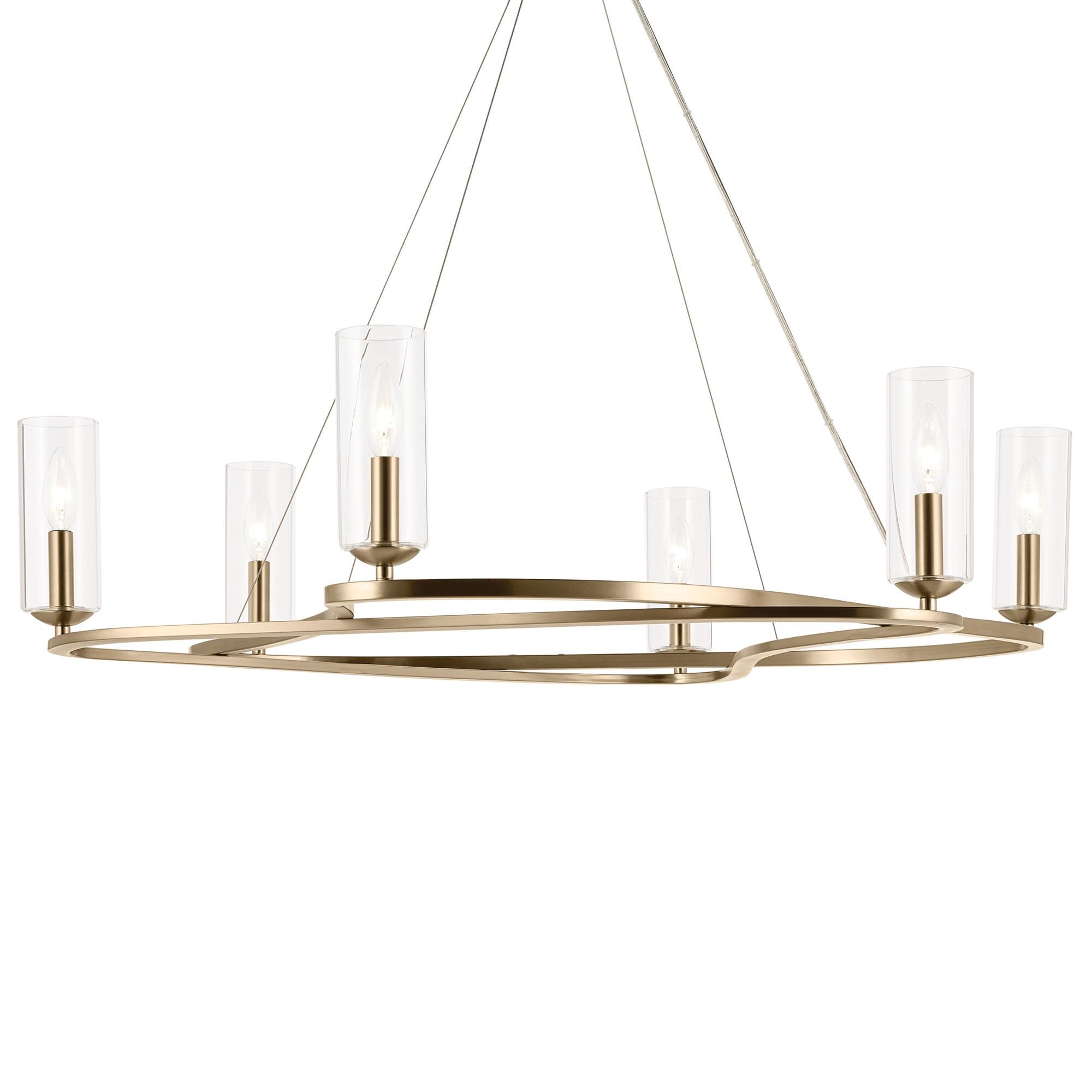 Shown in Champagne Bronze finish and Clear glass