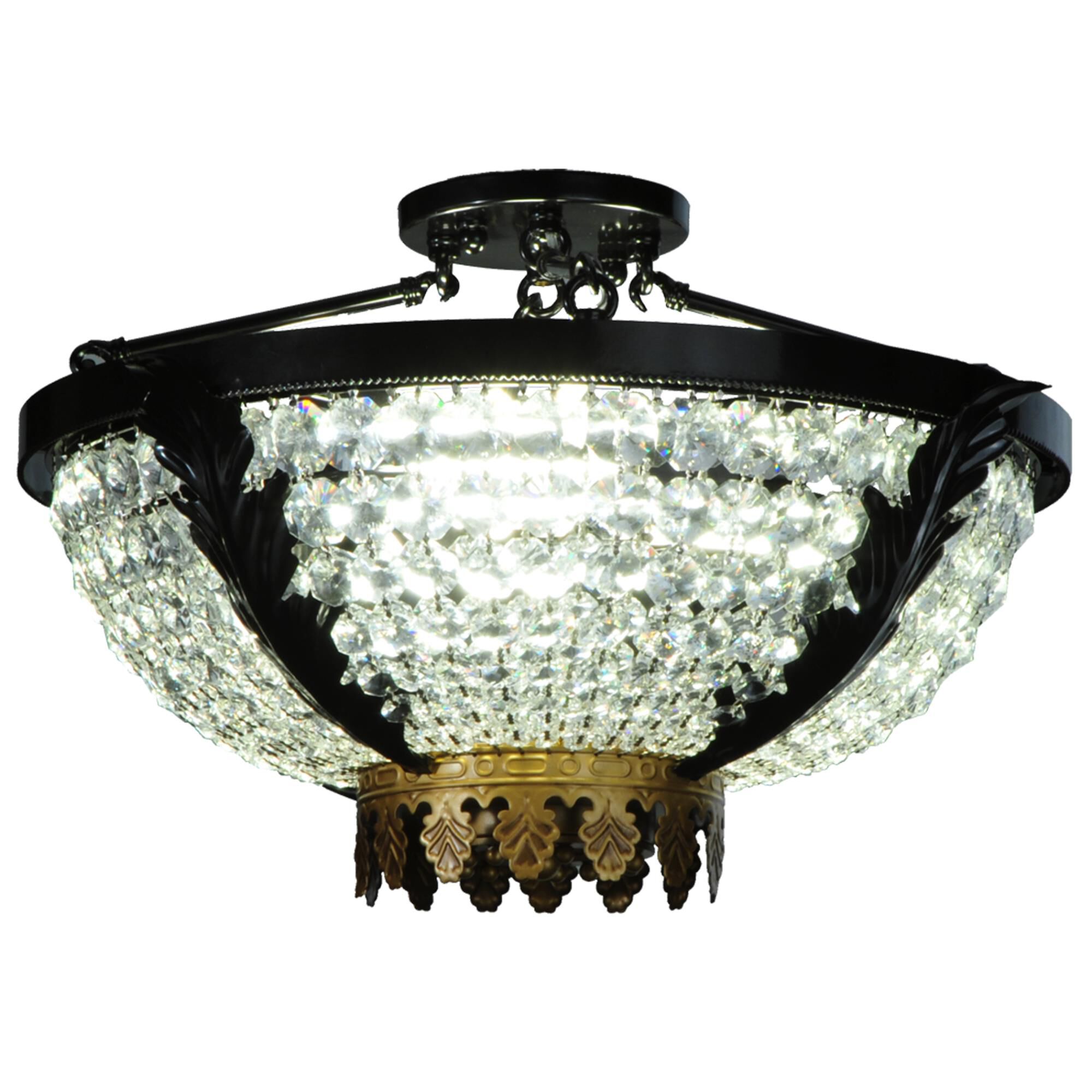 Chrisanne 18 Inch 3 Light Semi Flush Mount by Meyda Lighting