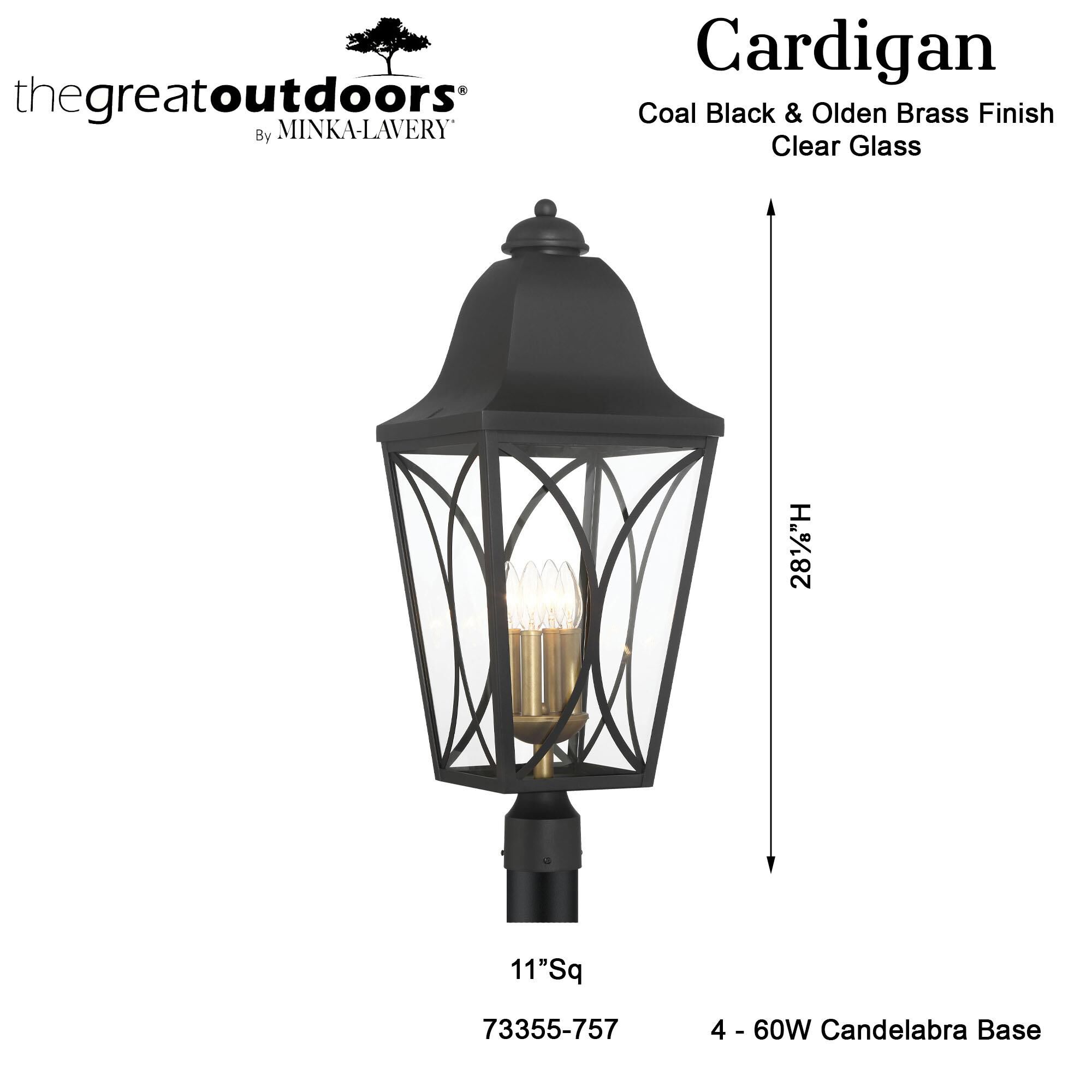 Shown in Sand Coal Black and Olden Brass finish and Clear glass