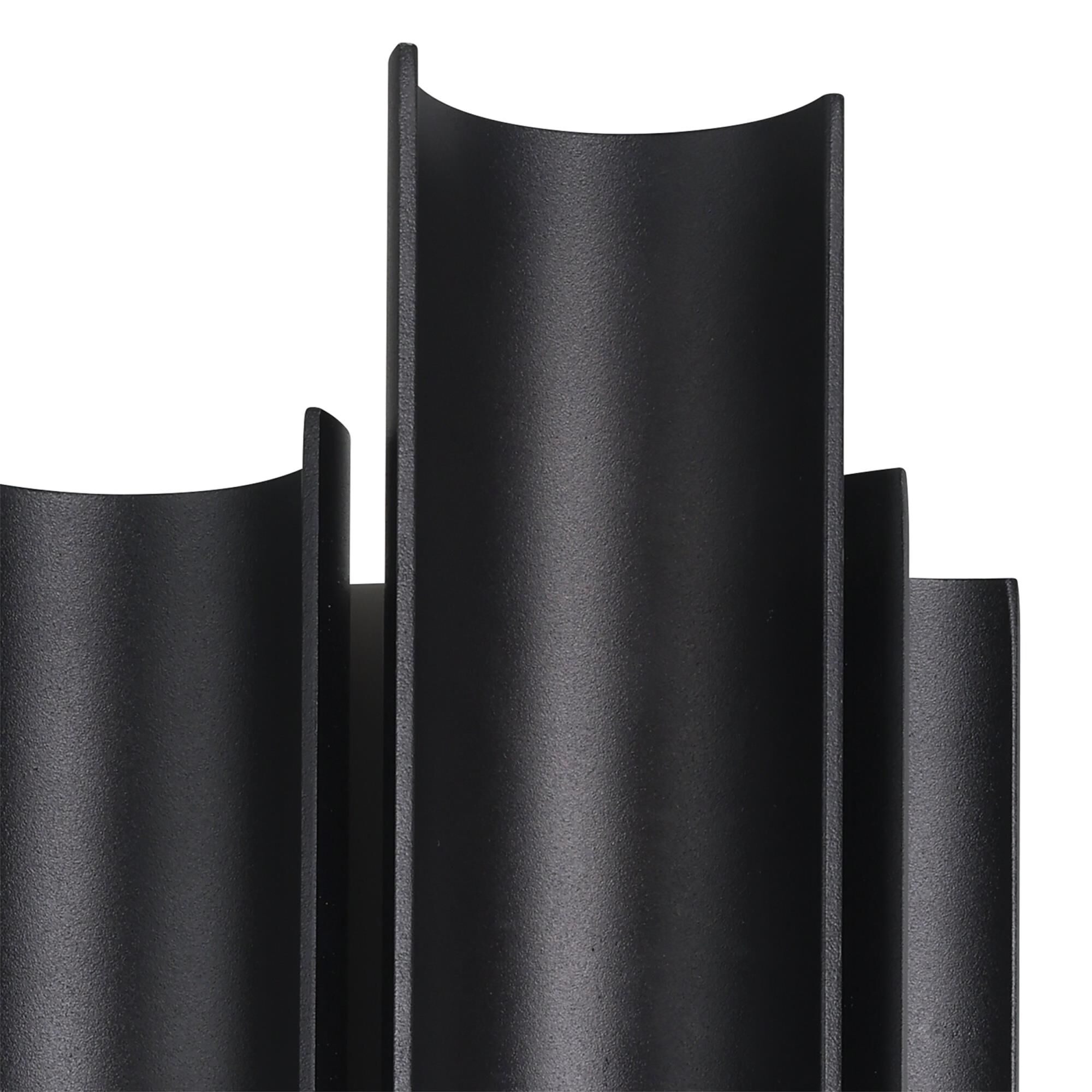 Shown in Textured Black finish and White glass