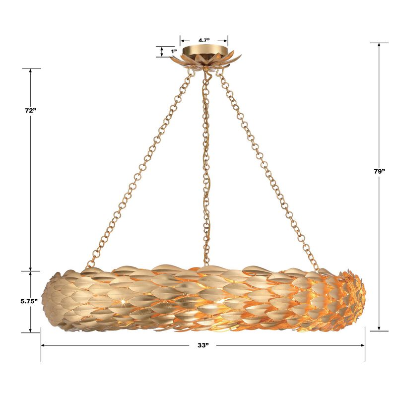 Broche Large Pendant Light by Crystorama