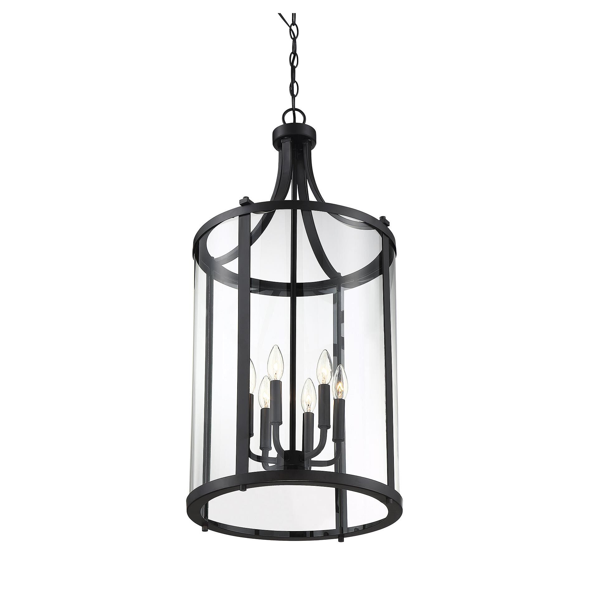 Shown in Black finish and Clear glass