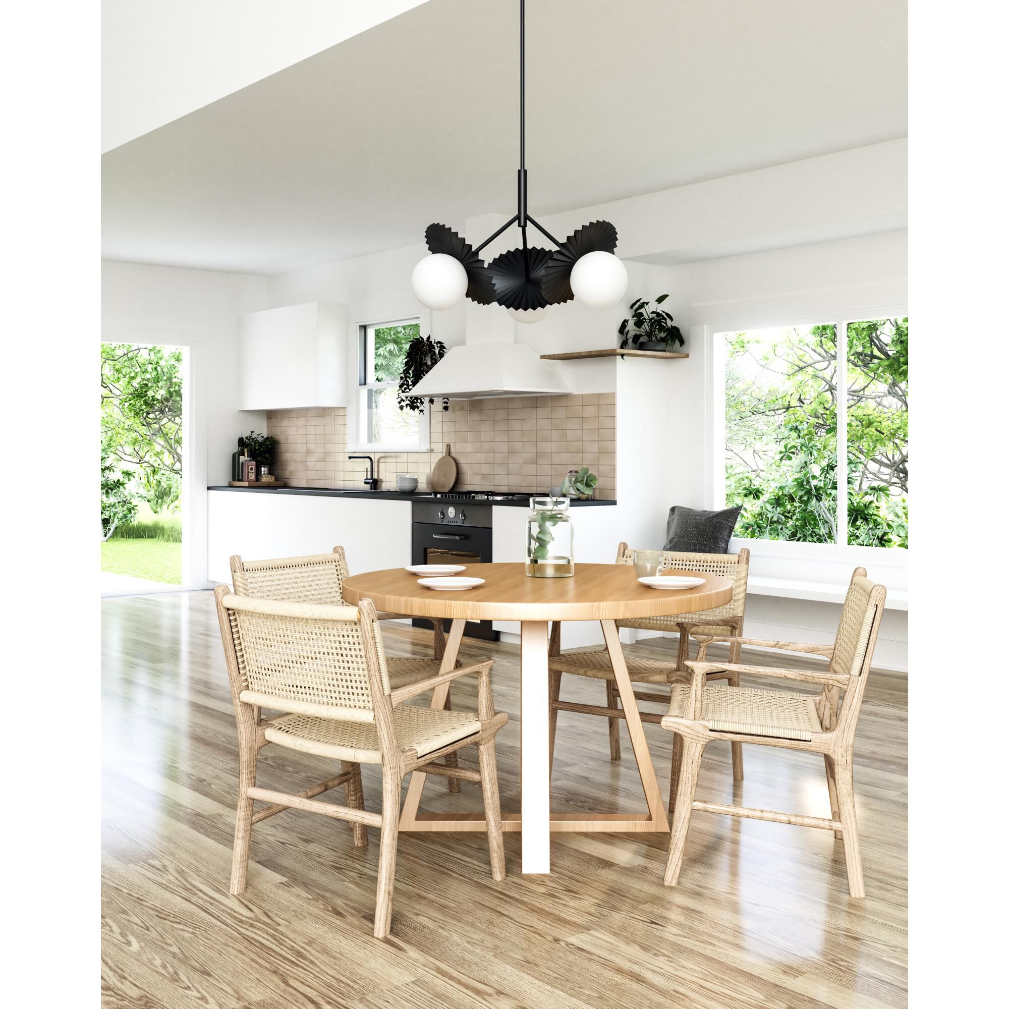 Plume 33 Inch 3 Light Chandelier by Alora Mood