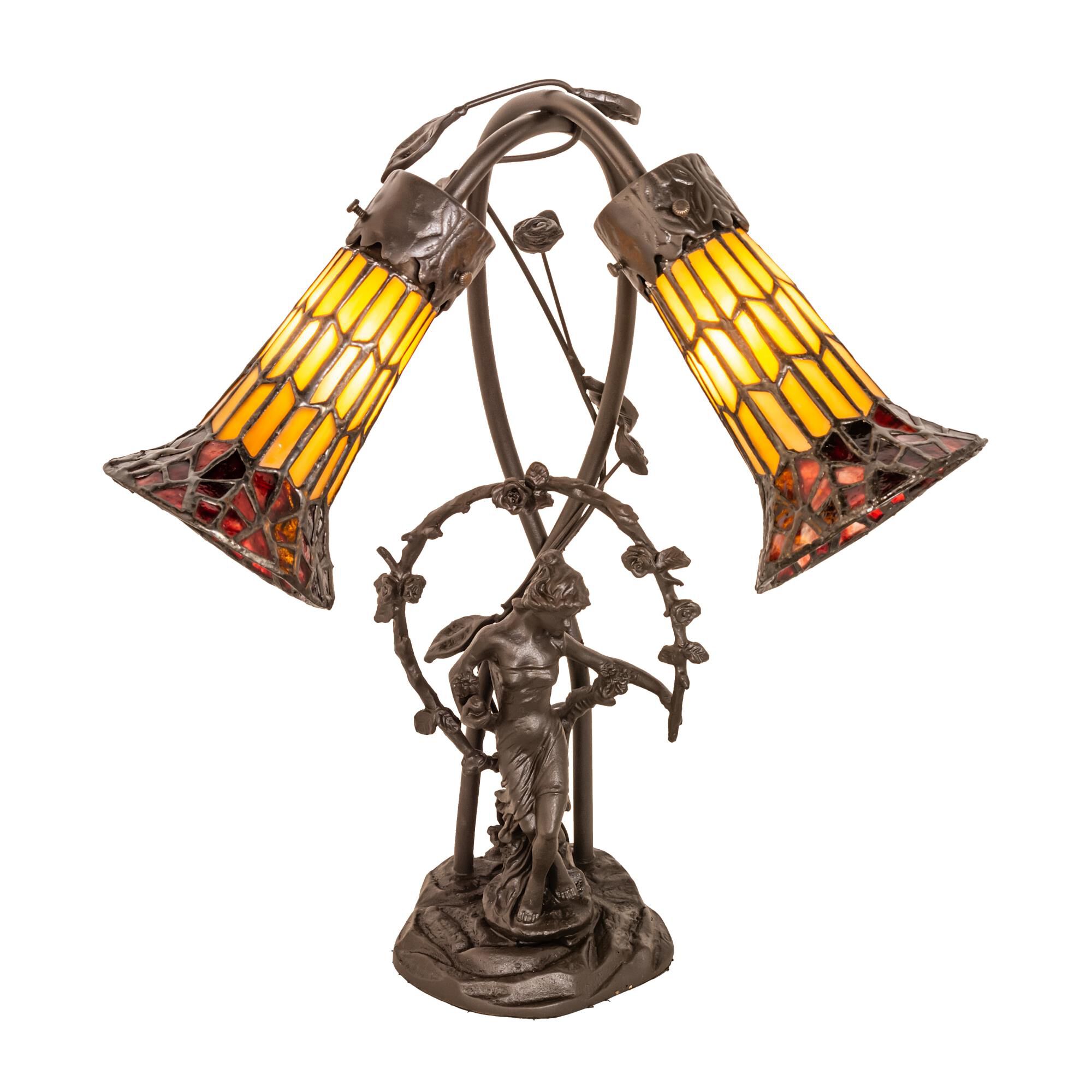 Stained Glass Pond Lily 17 Inch Table Lamp by Meyda Lighting