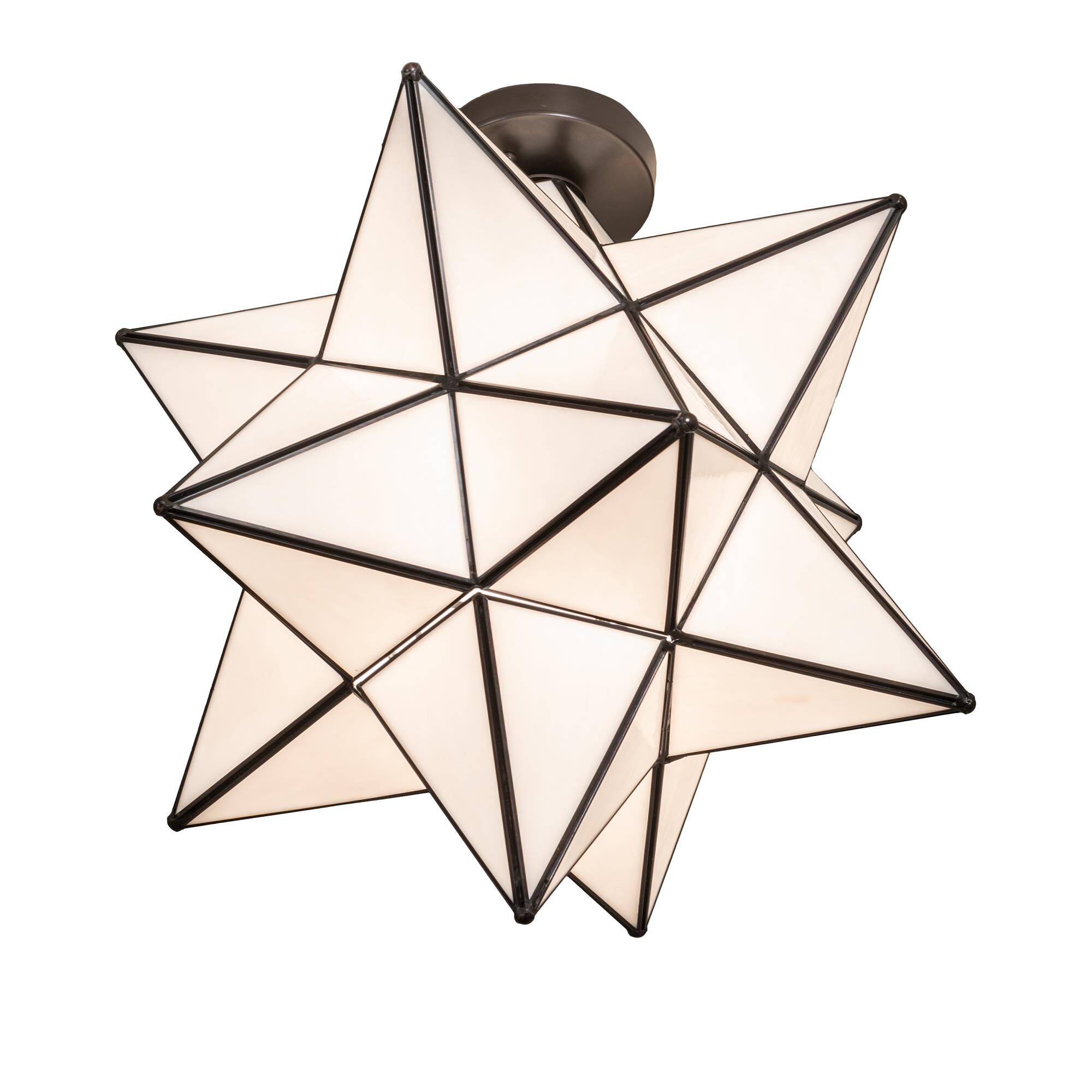 Shown in Mahogany Bronze finish and White glass