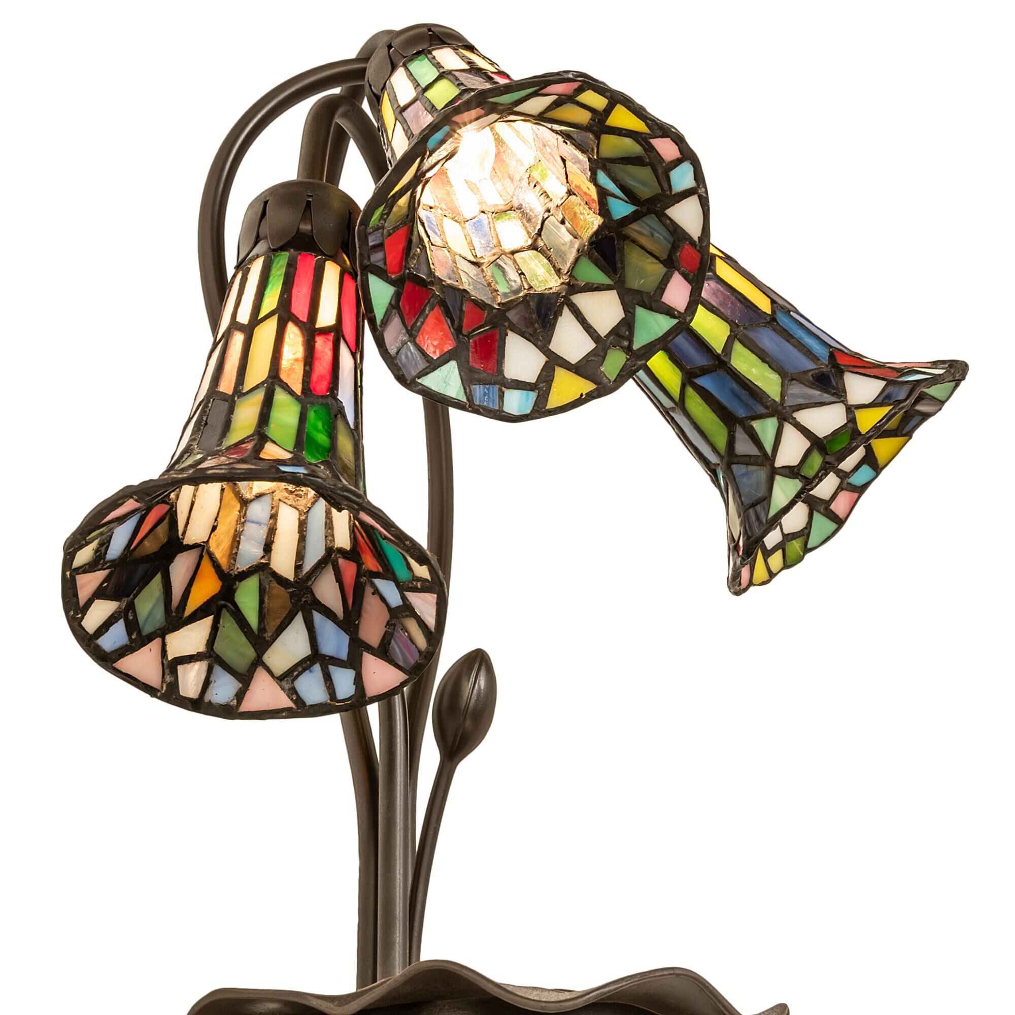 Stained Glass Pond Lily 16 Inch Accent Lamp by Meyda Lighting