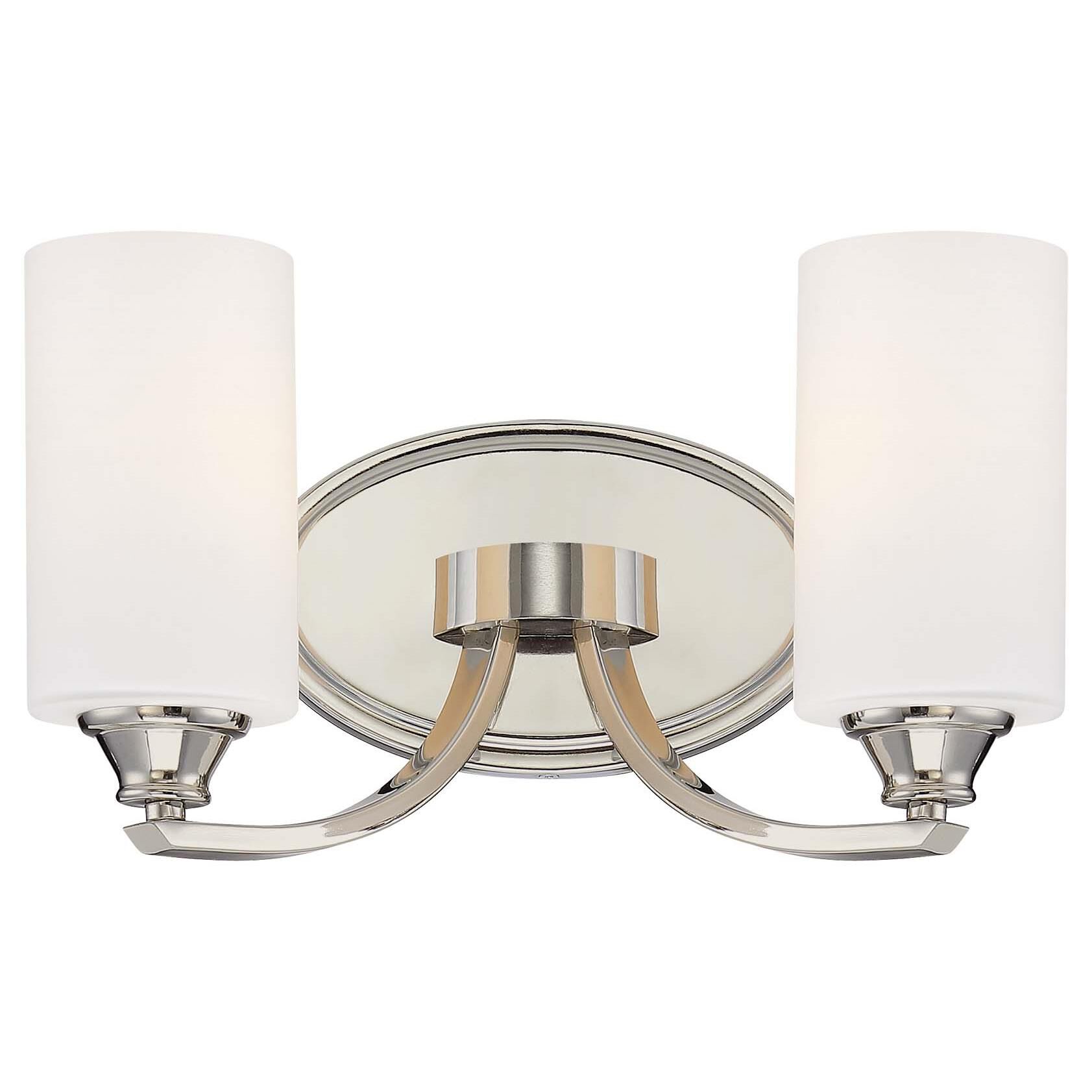 Shown in Polished Nickel finish and Eched Opal glass