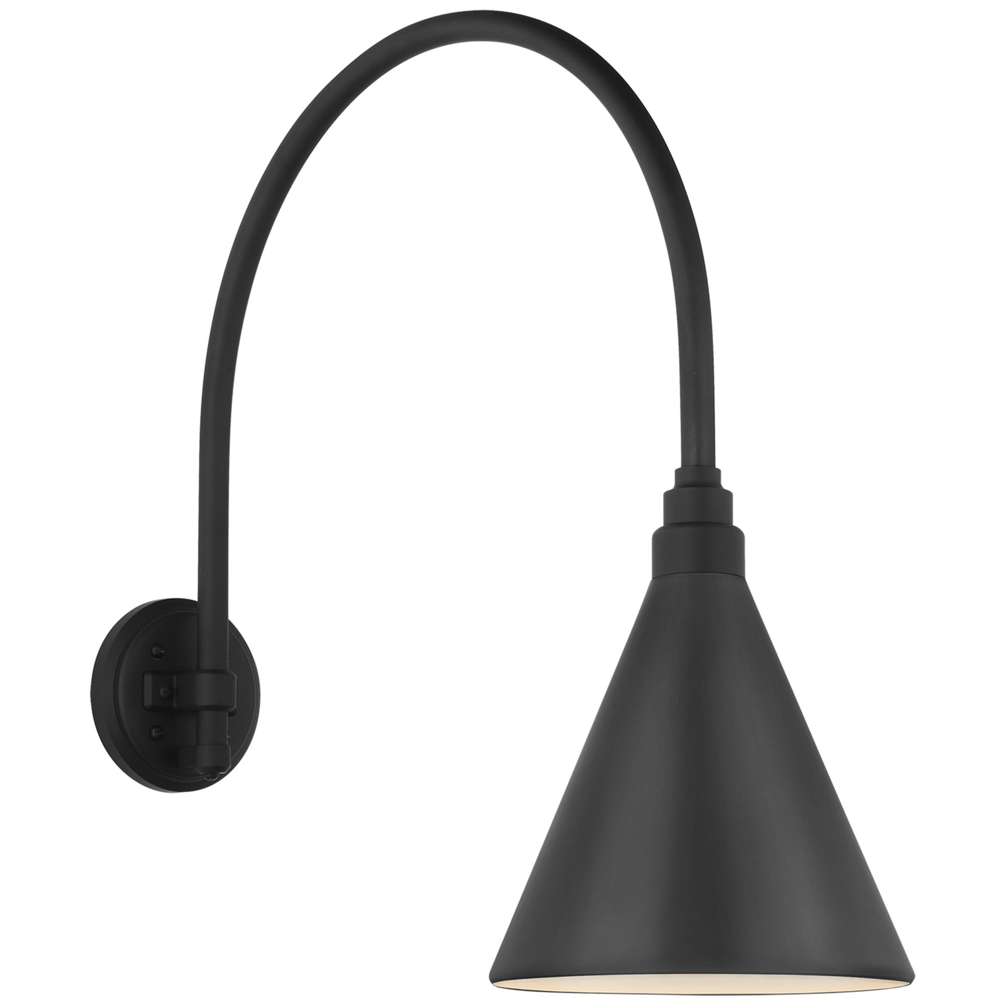 Shown in Matte Black finish and Black shade