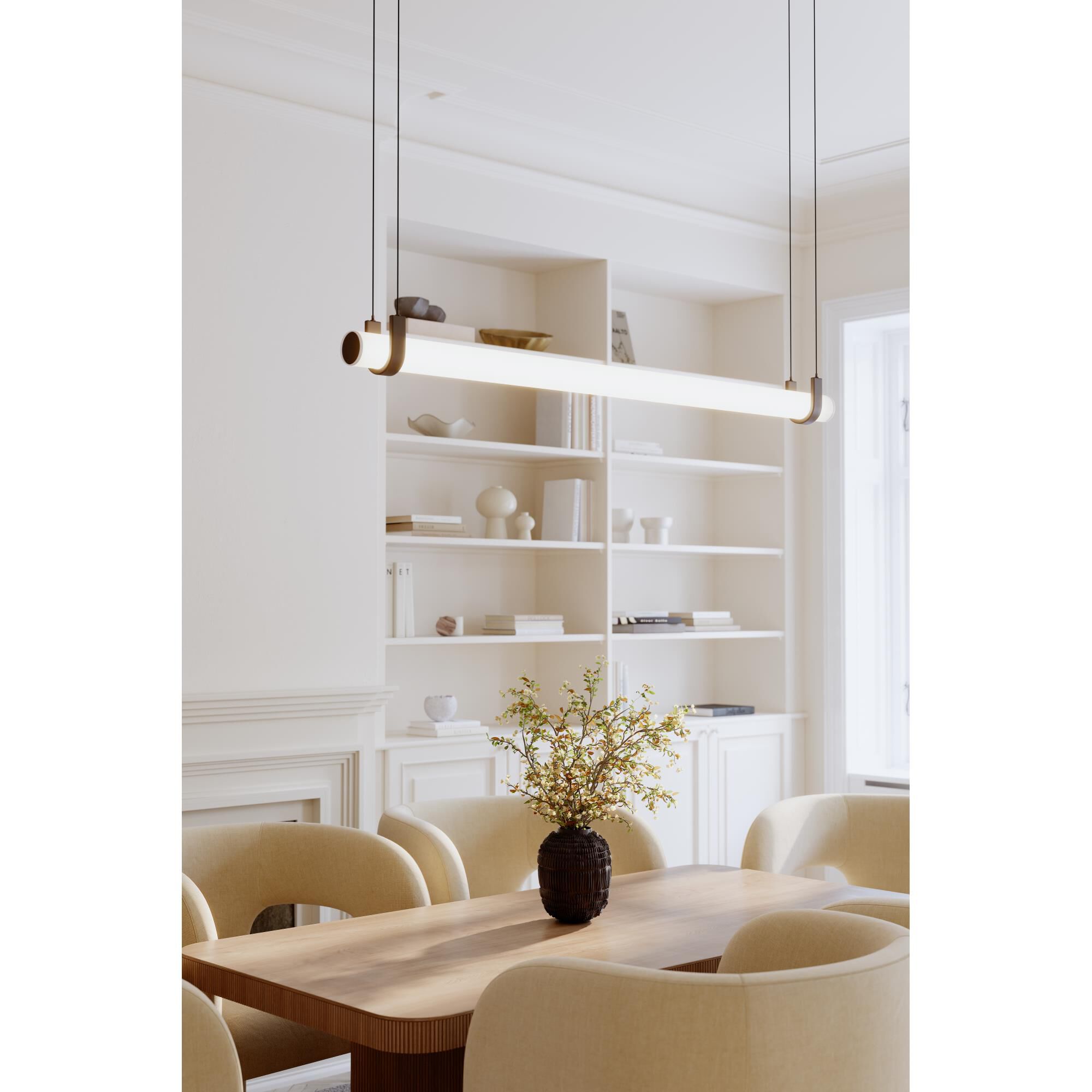 Shown in Dark Bronze finish and Etched Opal glass