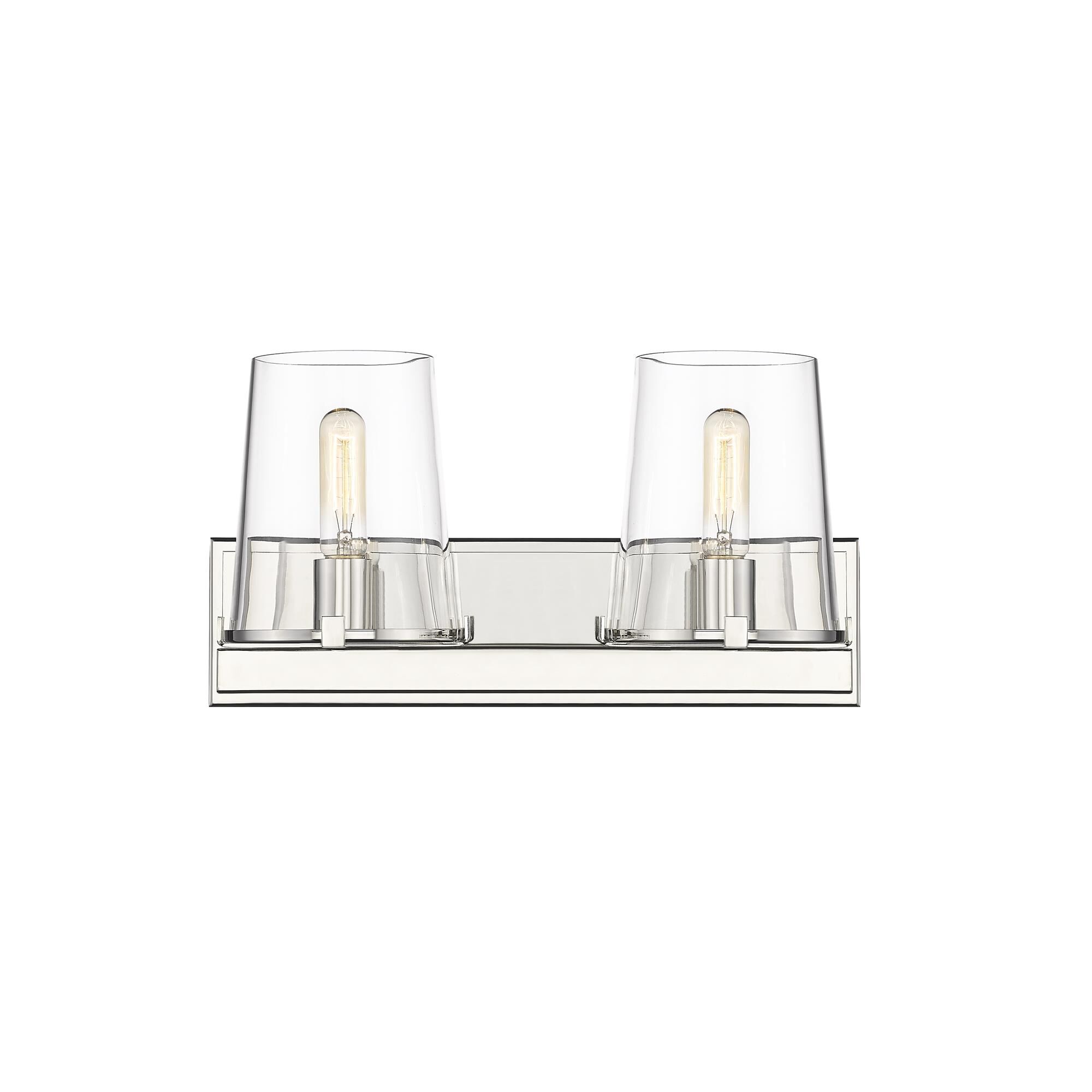 Shown in Polished Nickel finish and Glass shade