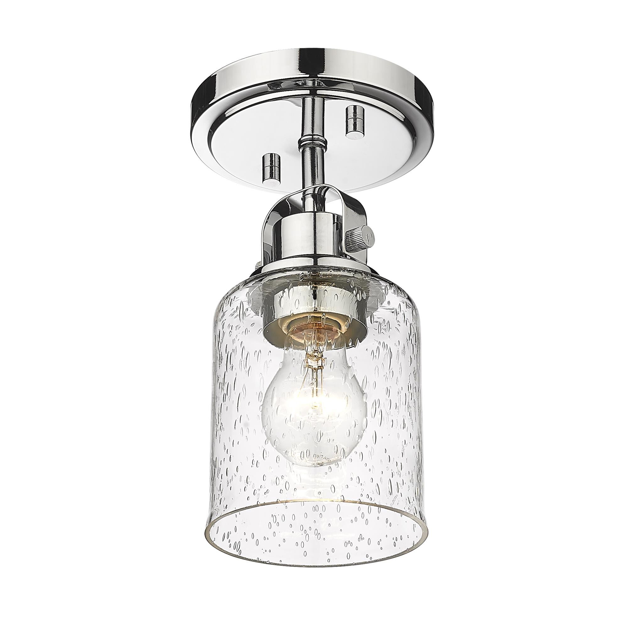 Shown in Chrome finish and Glass shade