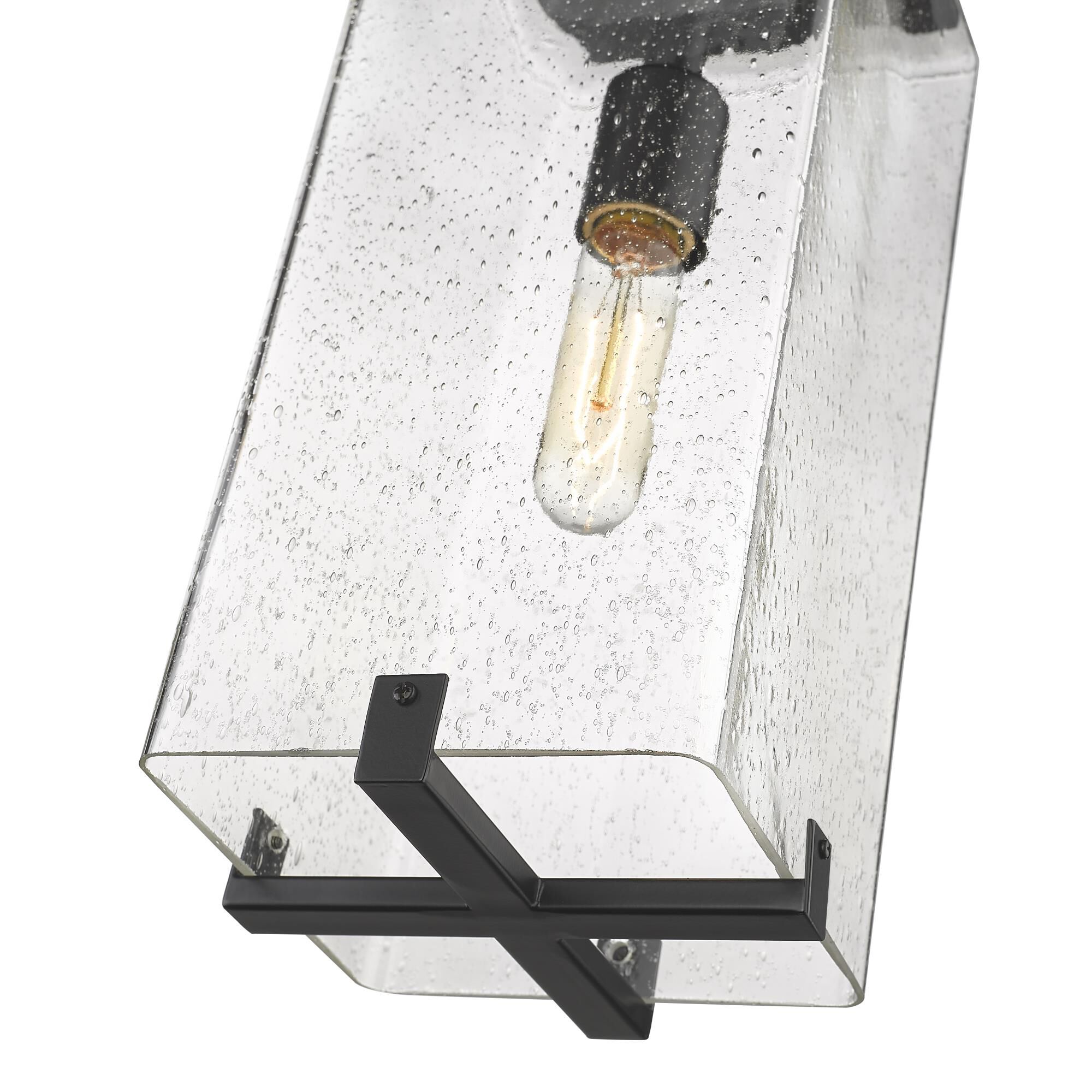 Shown in Black finish and Glass shade