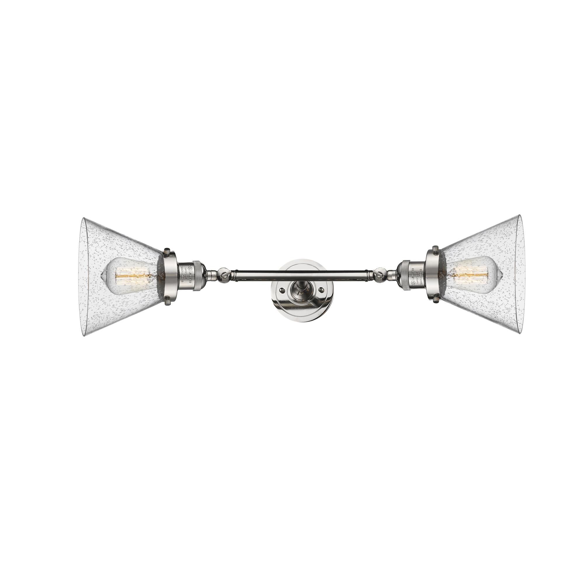 Shown in Polished Nickel finish and Seedy glass