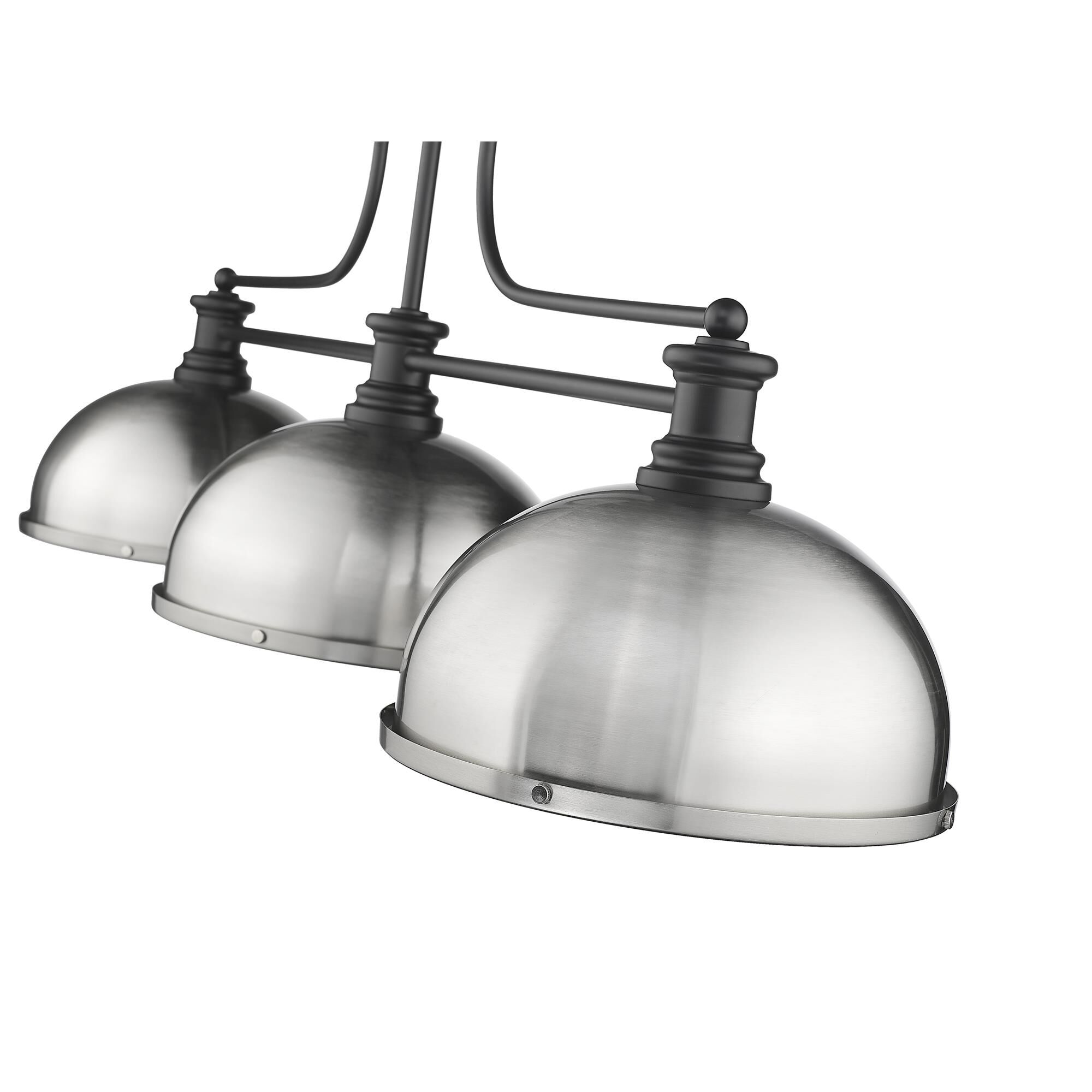 Shown in Matte Black finish and Brushed Nickel shade