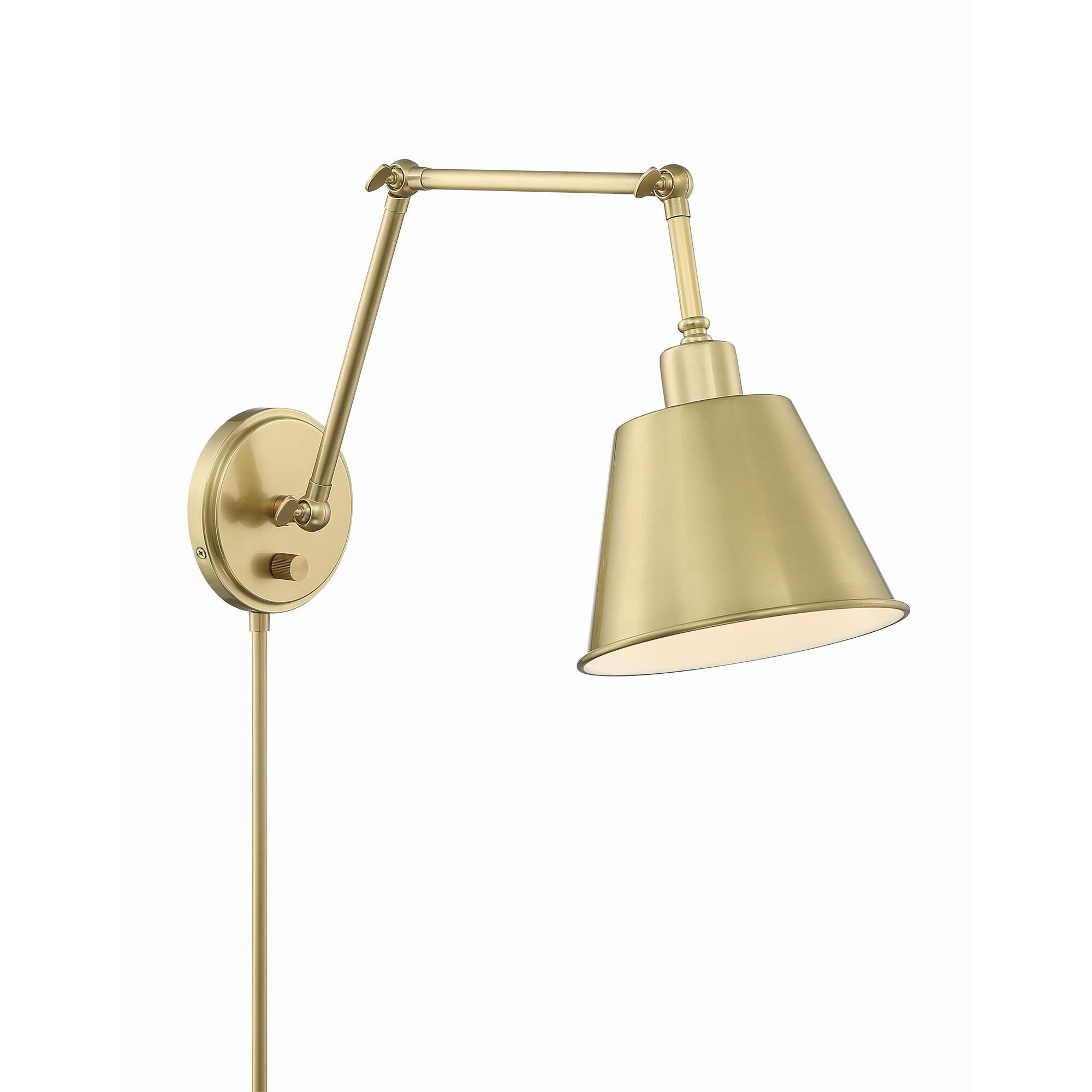 Shown in Aged Brass finish and Steel glass and Aged Brass shade