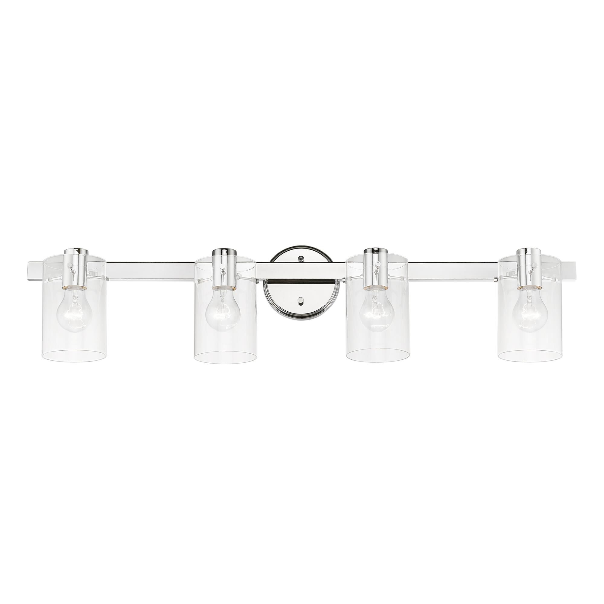 Shown in Polished Chrome finish and Clear glass
