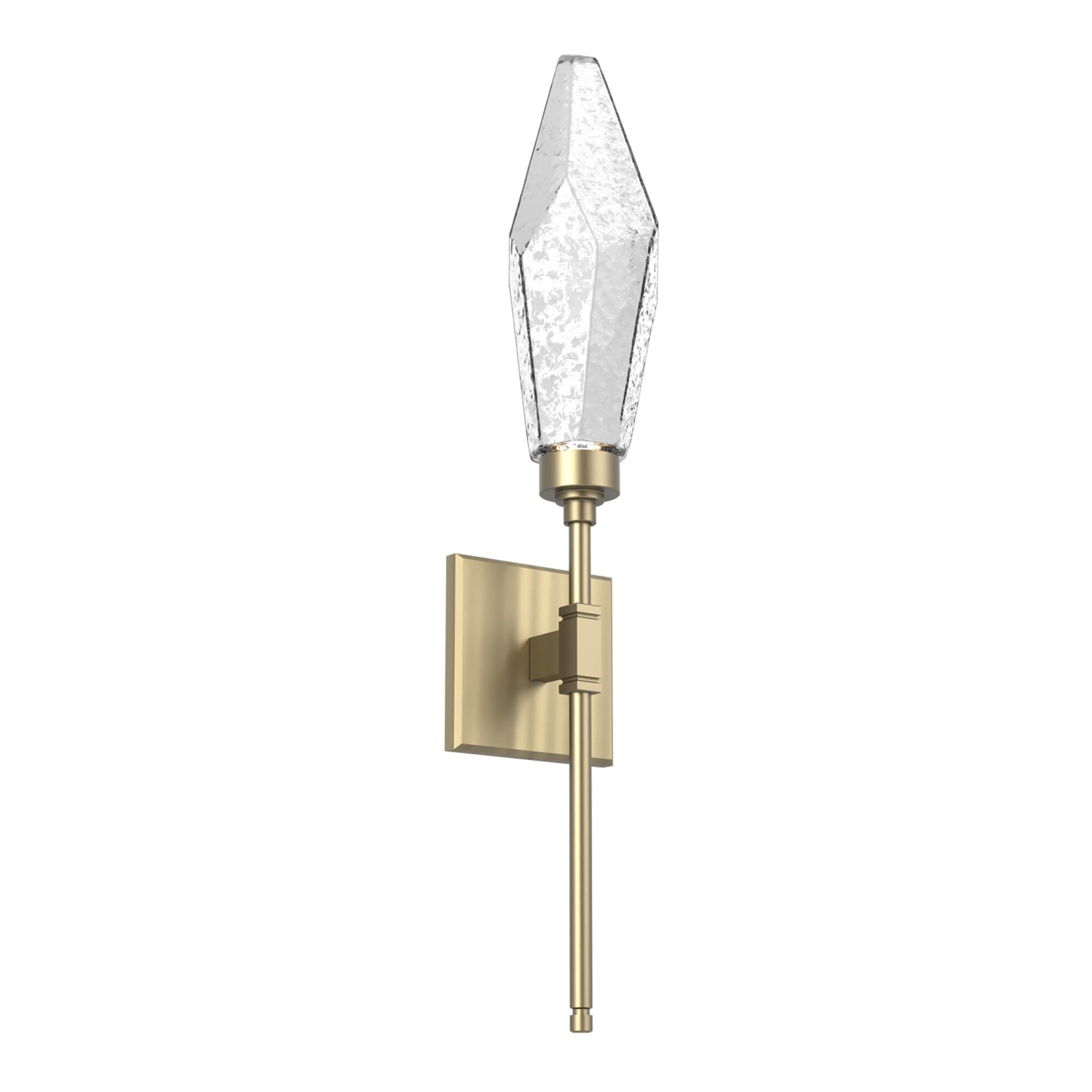 Shown in Novel Brass finish and Chilled Clear glass