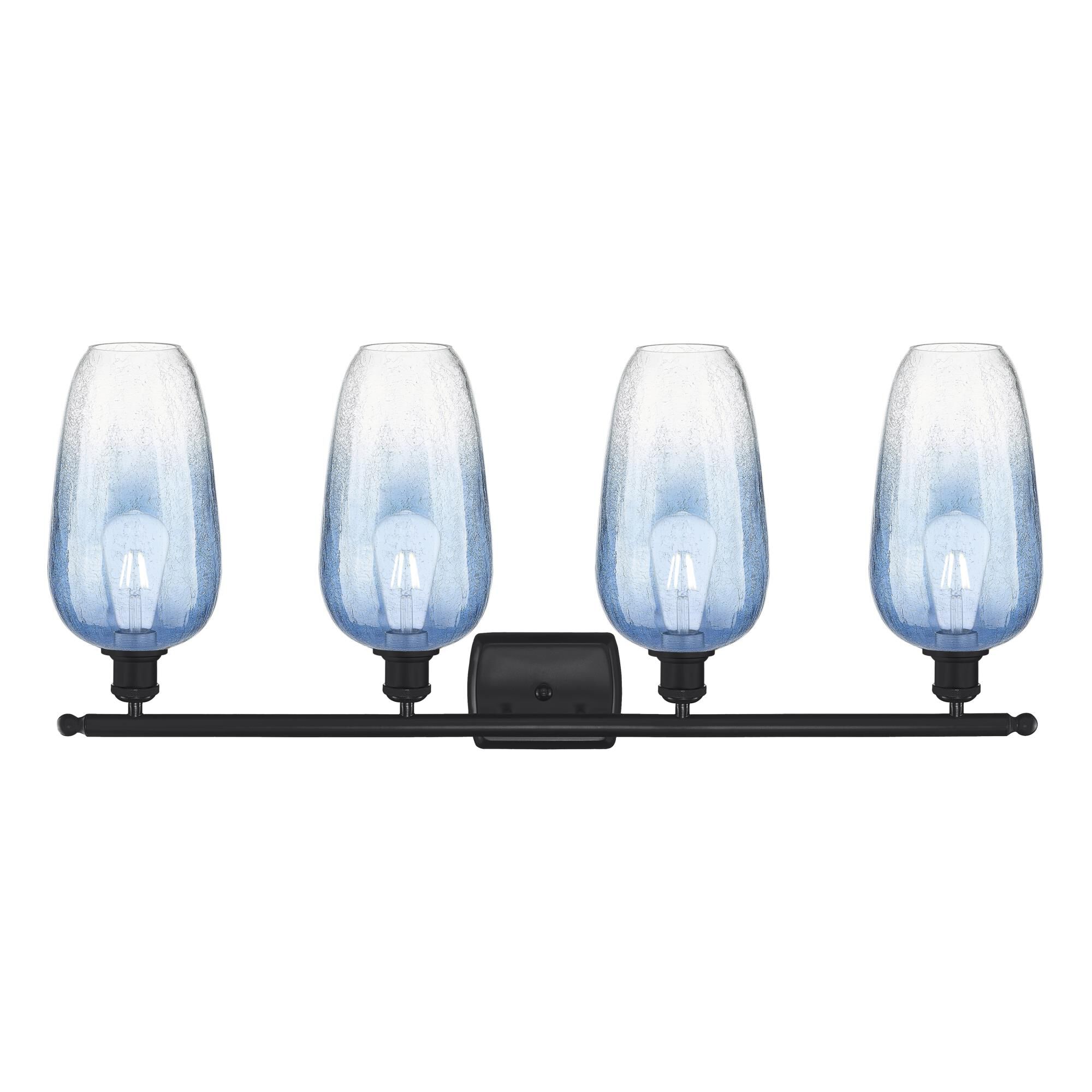 Shown in Matte Black finish and Sapphire Blue glass