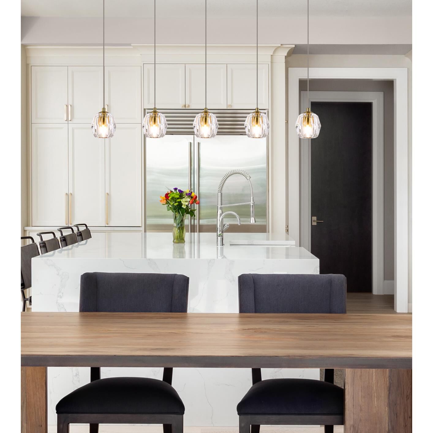 Eren 32 Inch 5 Light LED Linear Suspension Light by Elegant Lighting