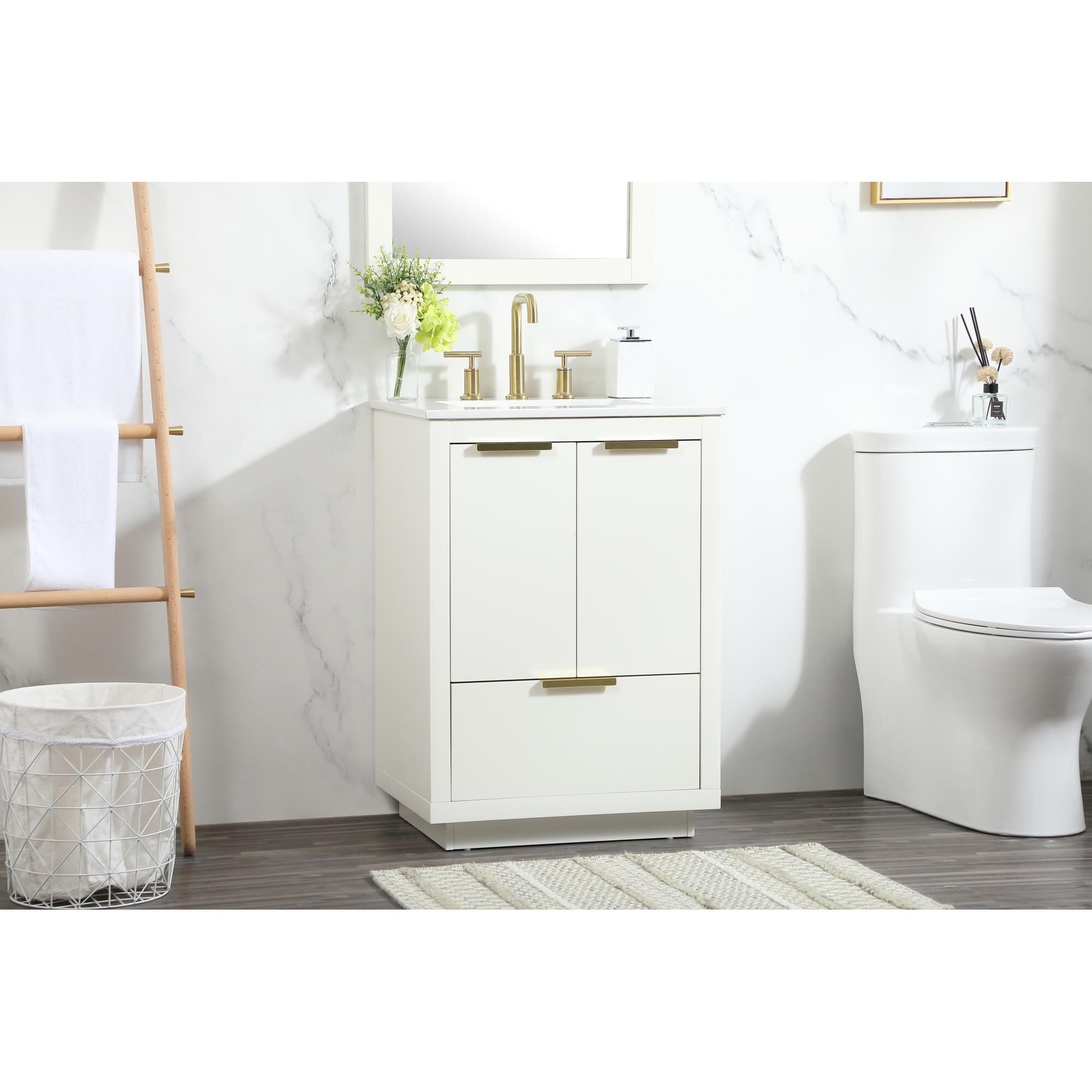 Shown in White finish