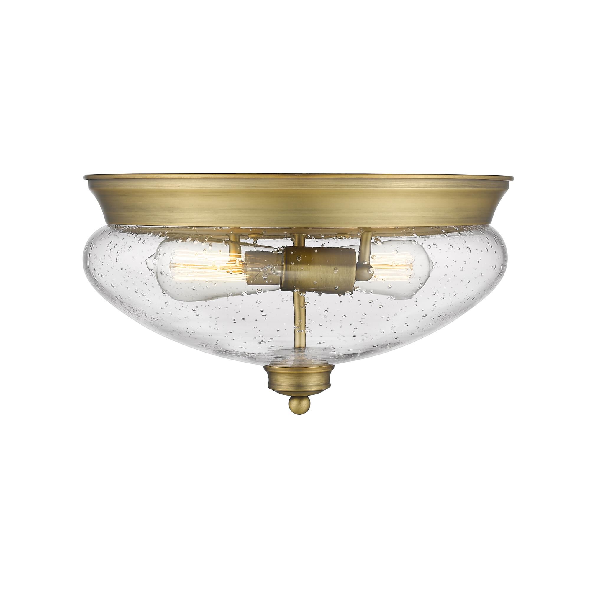 Shown in Heritage Brass finish and Glass shade