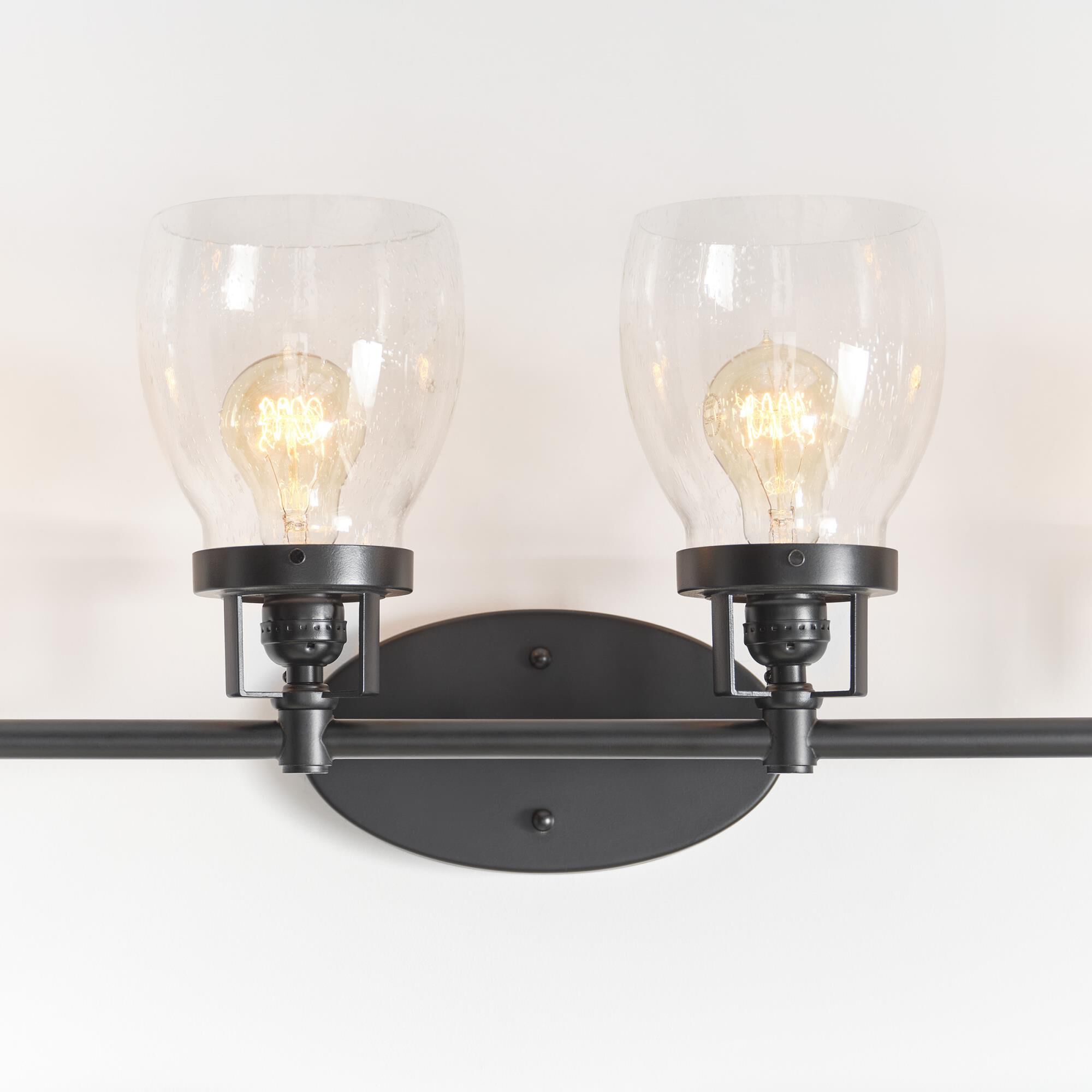 Shown in Midnight Black finish and Clear Seeded glass