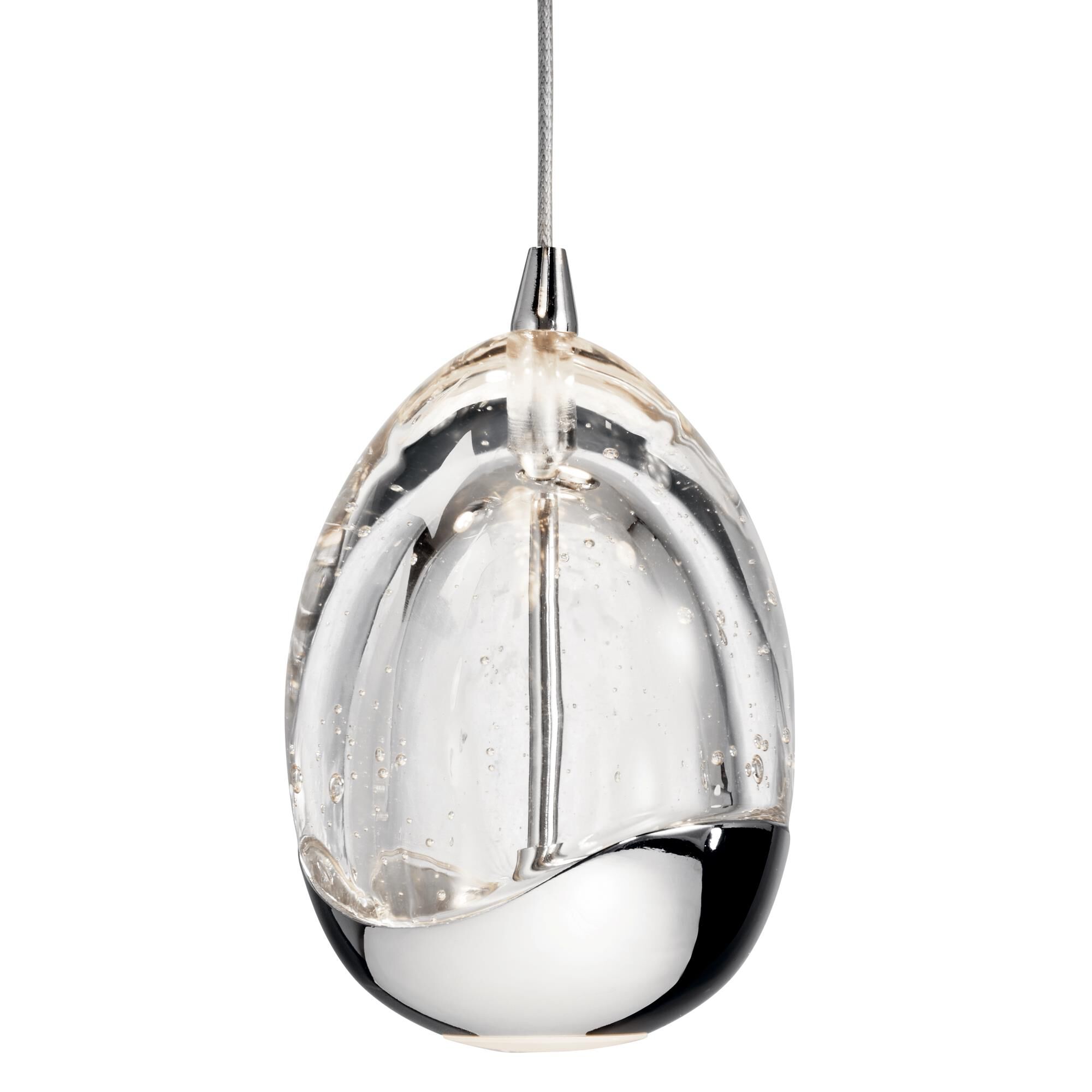 Shown in Chrome finish and K9 Bubble  crystal and Bubble Crystal with Etched Acrylic shade and Faceted Edge accent