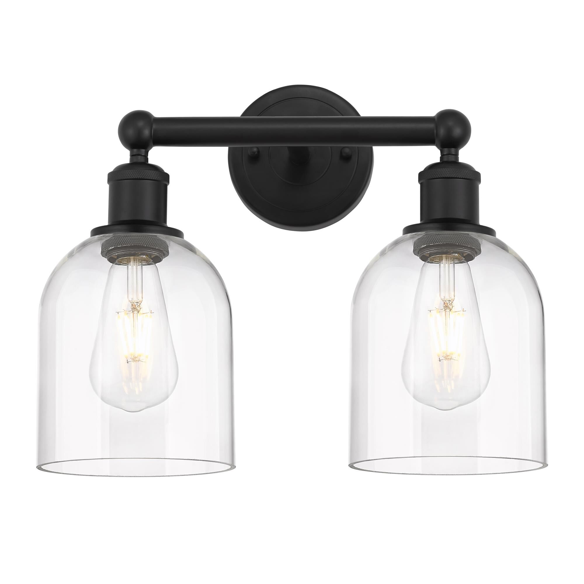 Shown in Matte Black finish and Clear glass