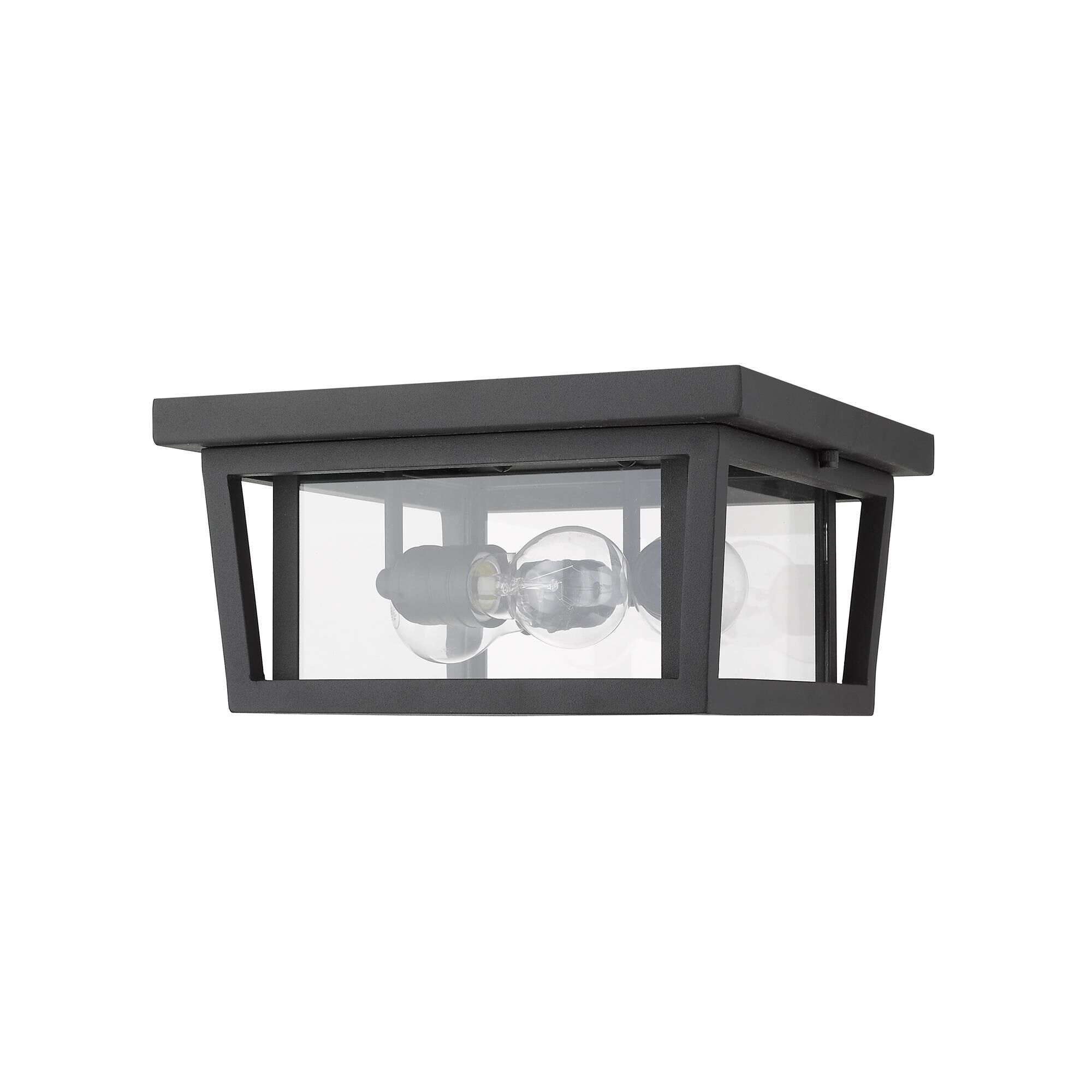 Shown in Black finish and Glass shade
