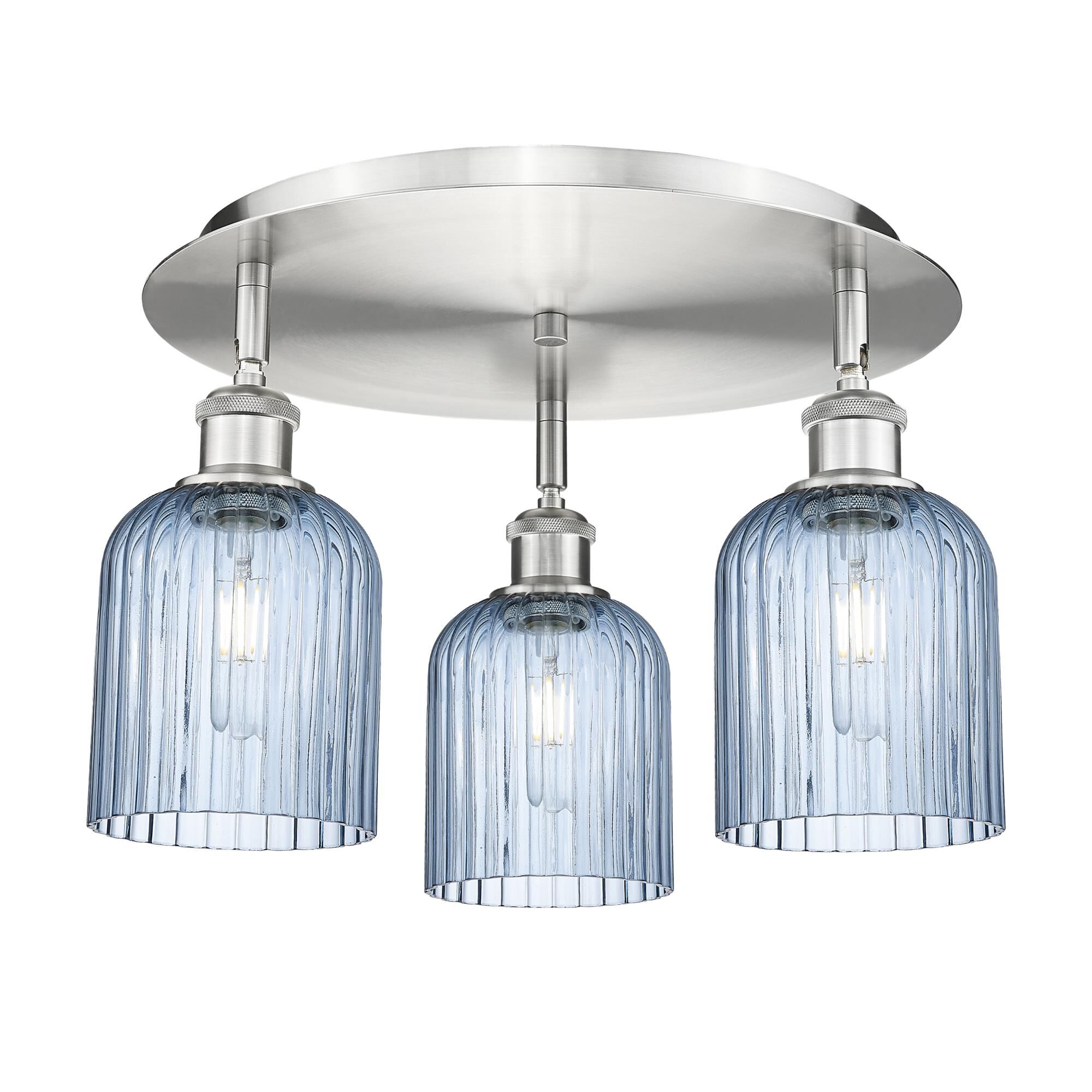 Shown in Satin Nickel finish and Princess Blue shade