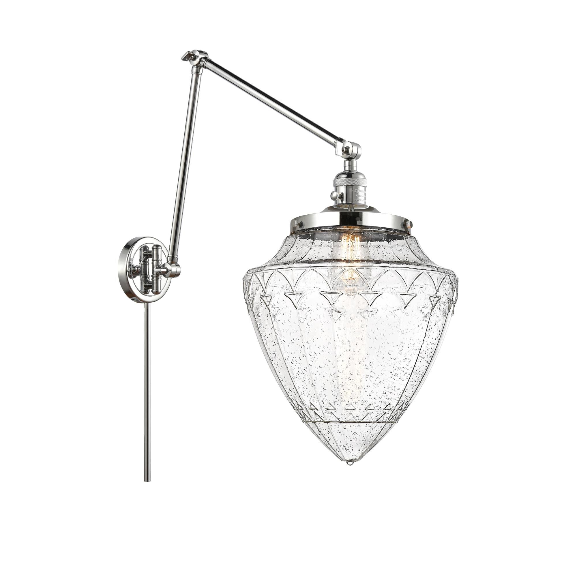 Shown in Polished Chrome finish and Seedy glass