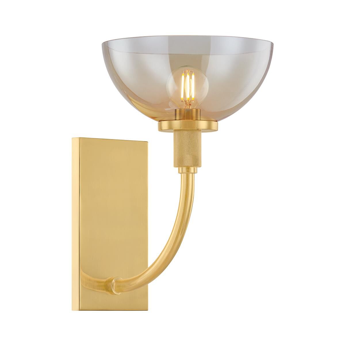 Shown in Aged Brass finish and Light Bronze glass