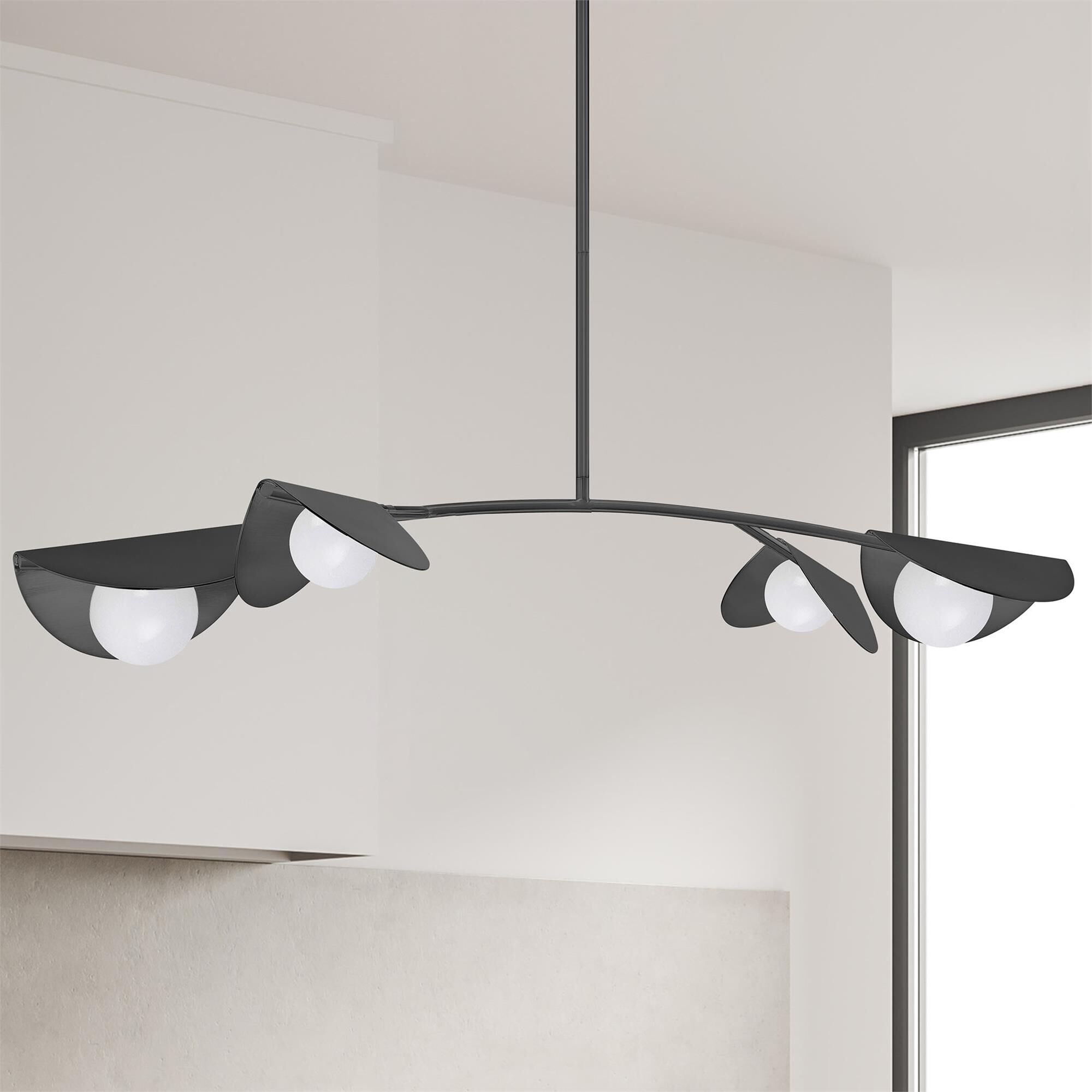 Shown in Matte Black and White finish and Matte Black Metal Dome shade