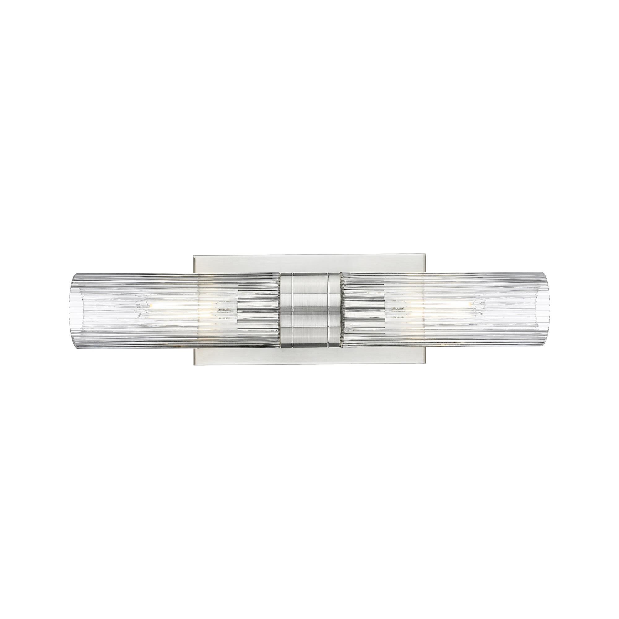 Shown in Satin Nickel finish and Striped Clear glass