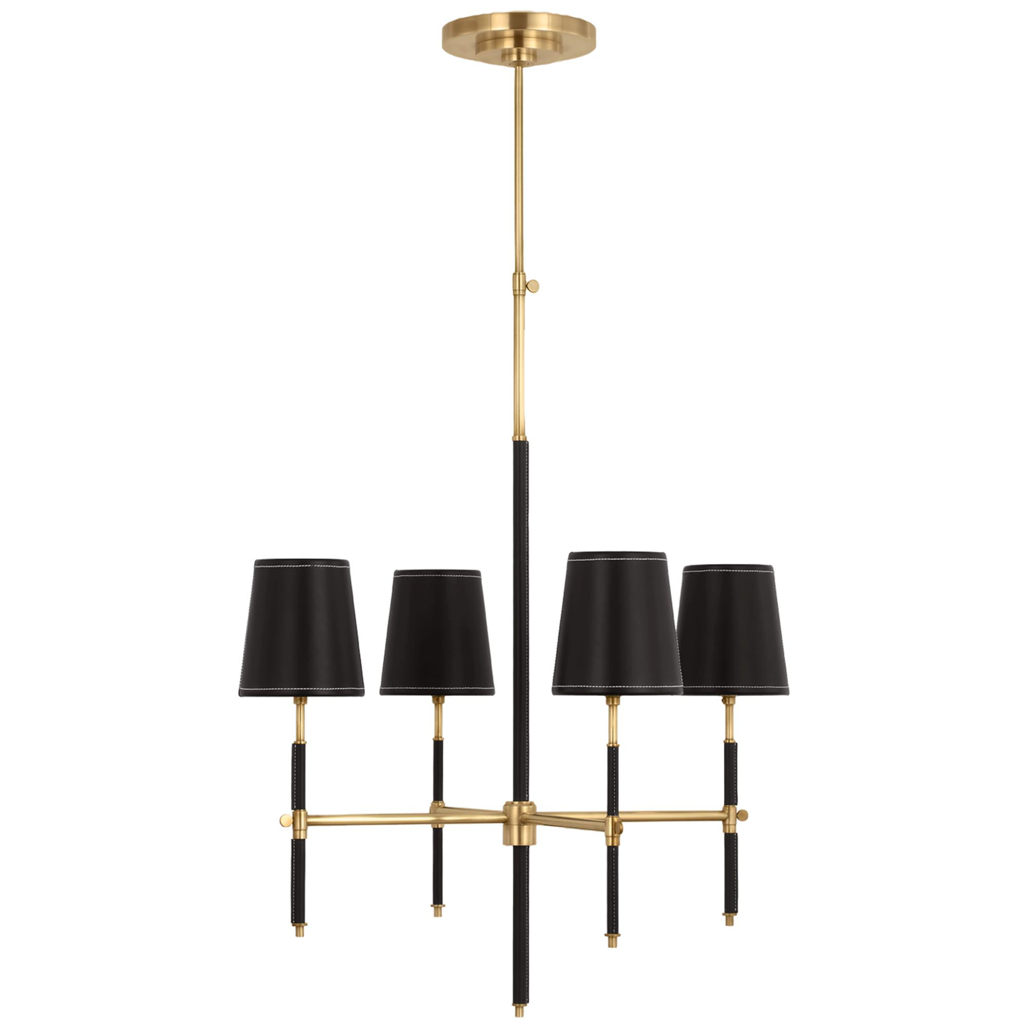Shown in Hand-Rubbed Antique Brass and Chocolate Leather finish