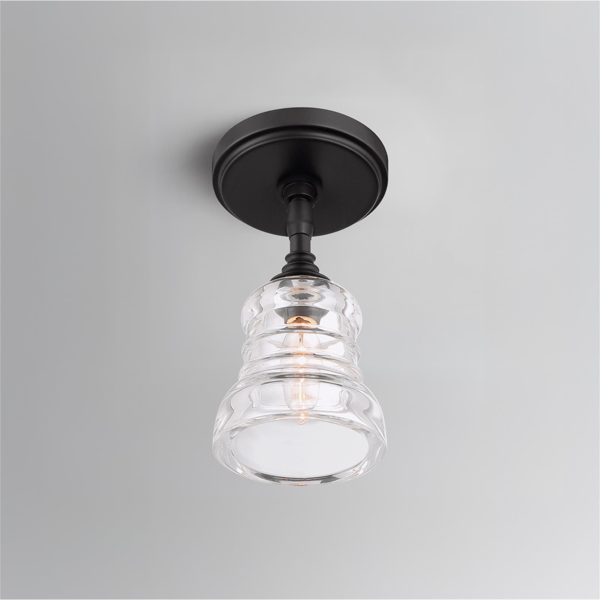 Shown in Matte Black finish and Clear glass