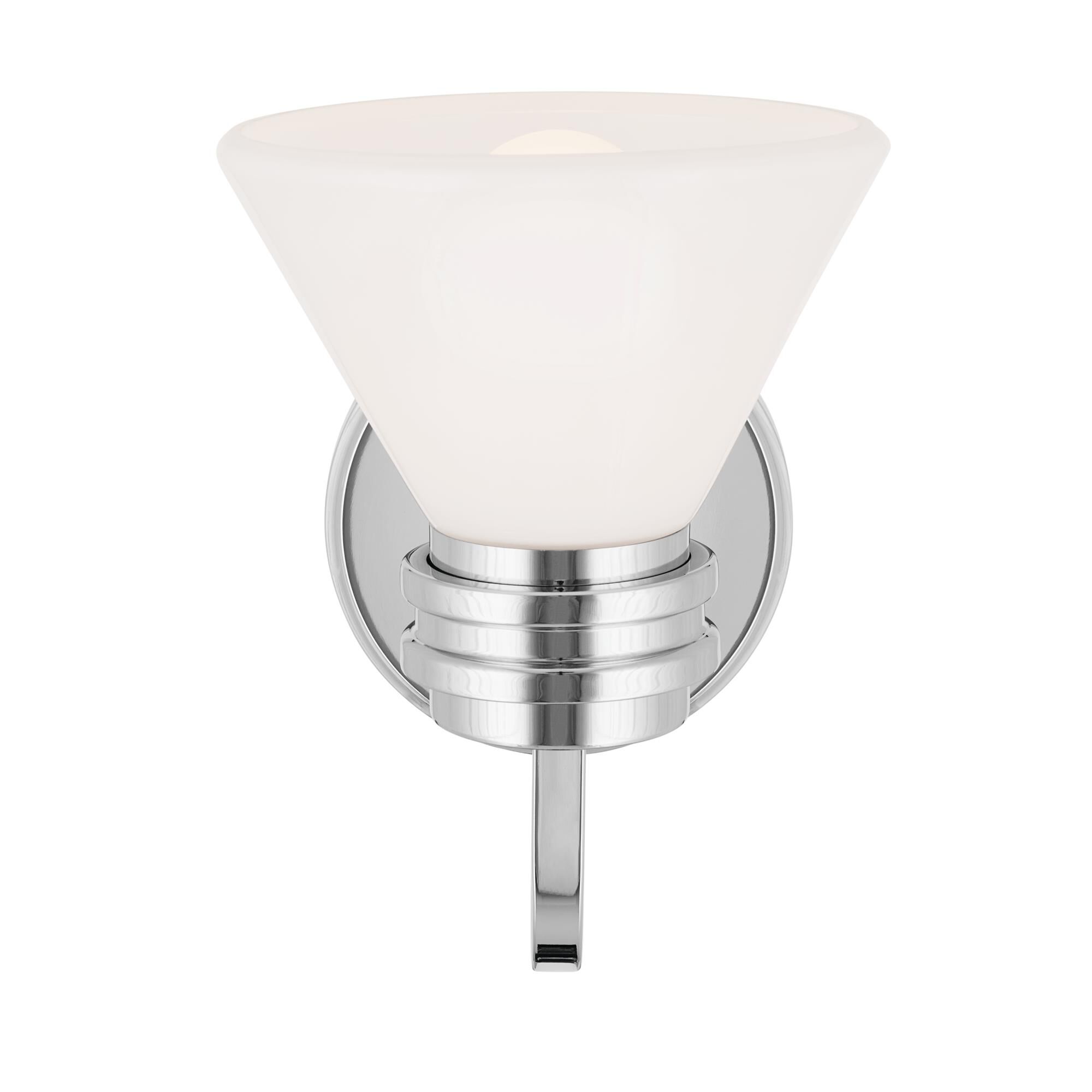 Shown in Chrome finish and Opal glass