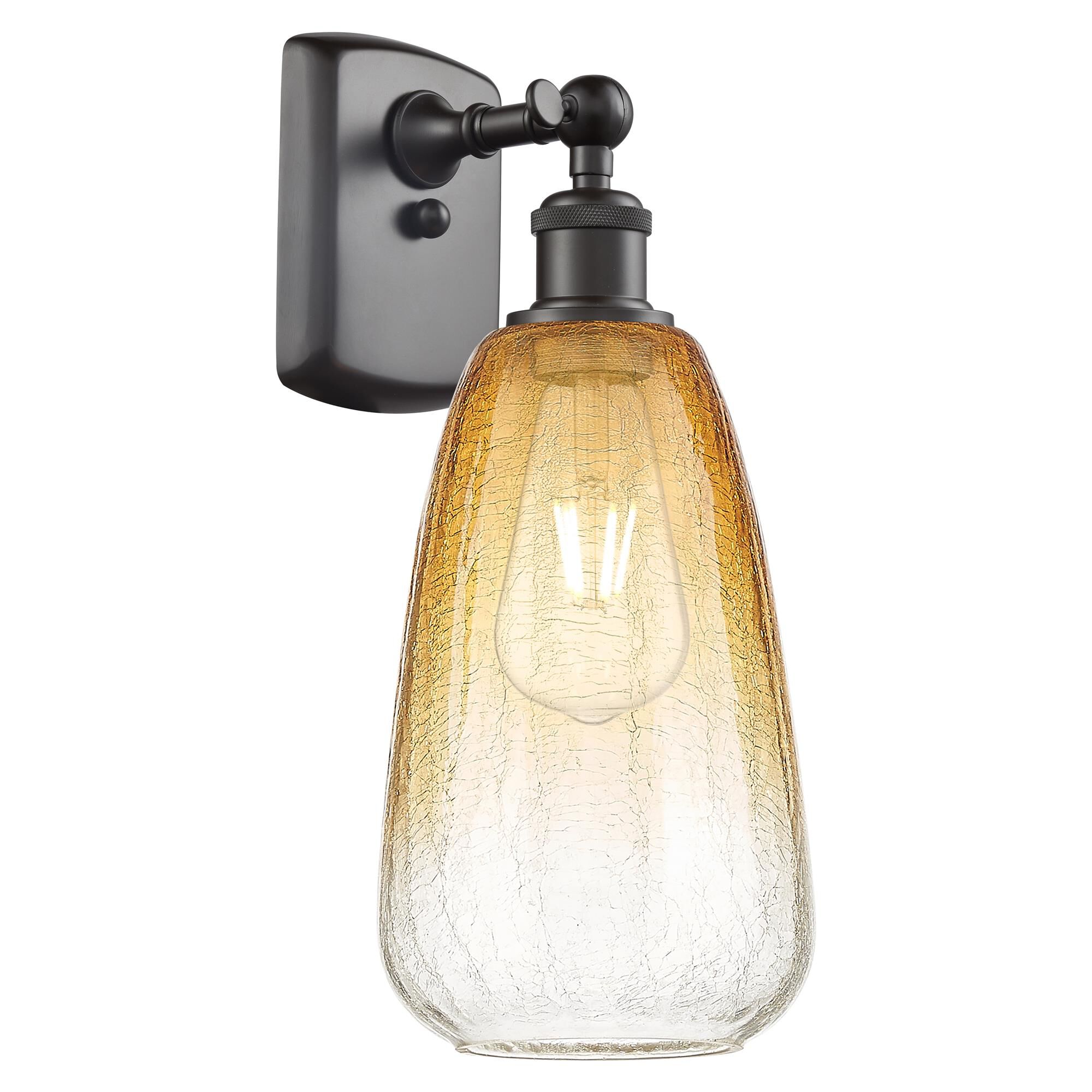 Shown in Oil Rubbed Bronze finish and Amber glass