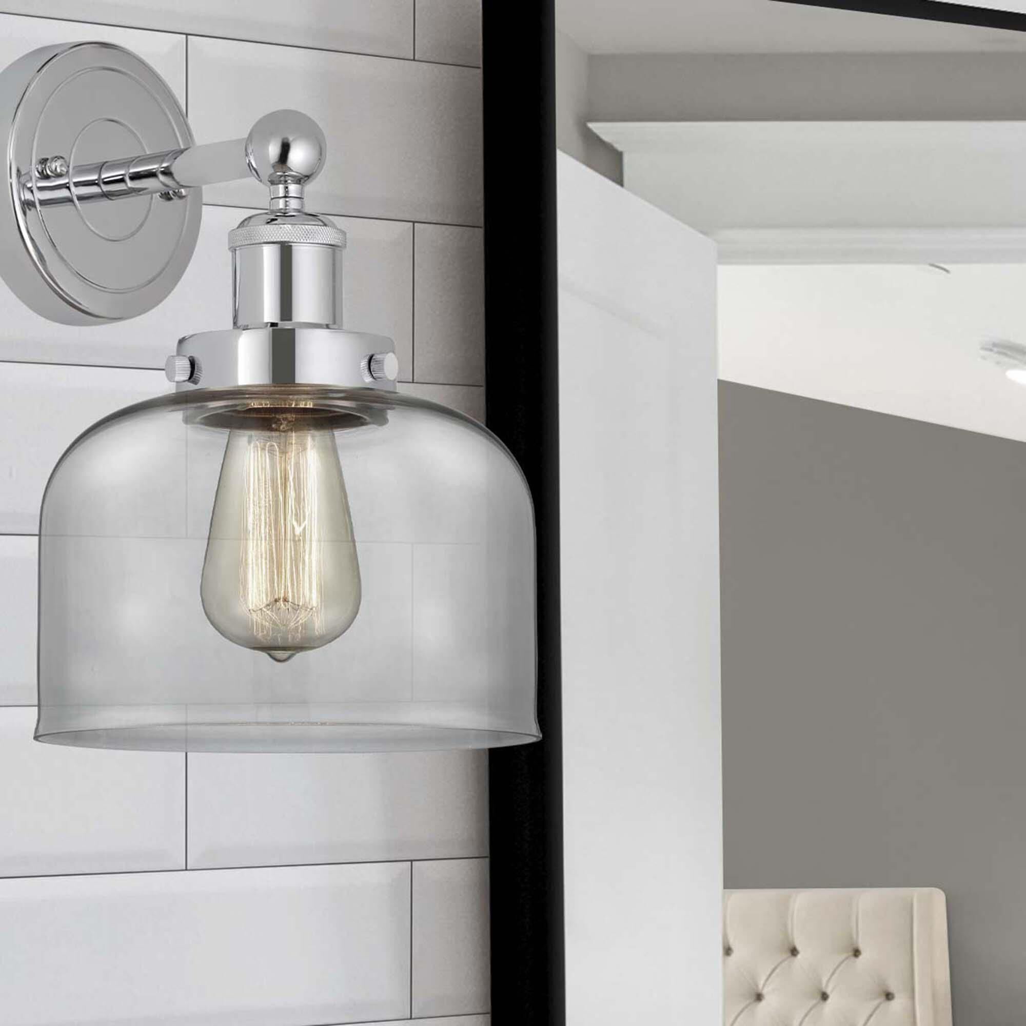 Shown in Polished Chrome  finish and Clear glass