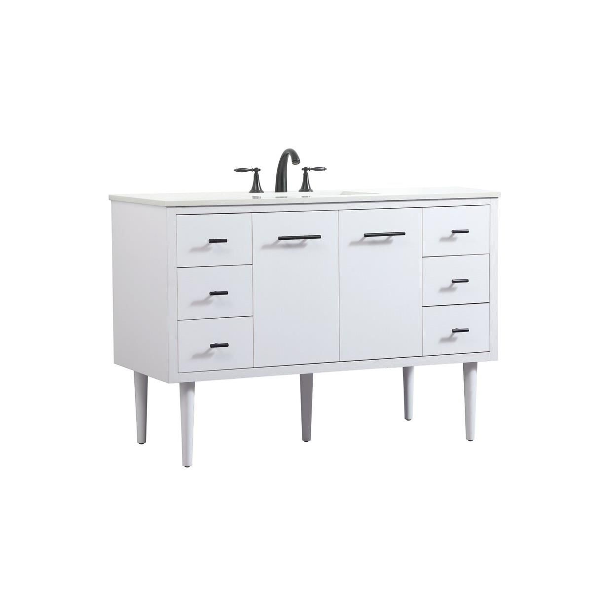 Shown in White finish and No Backsplash accent