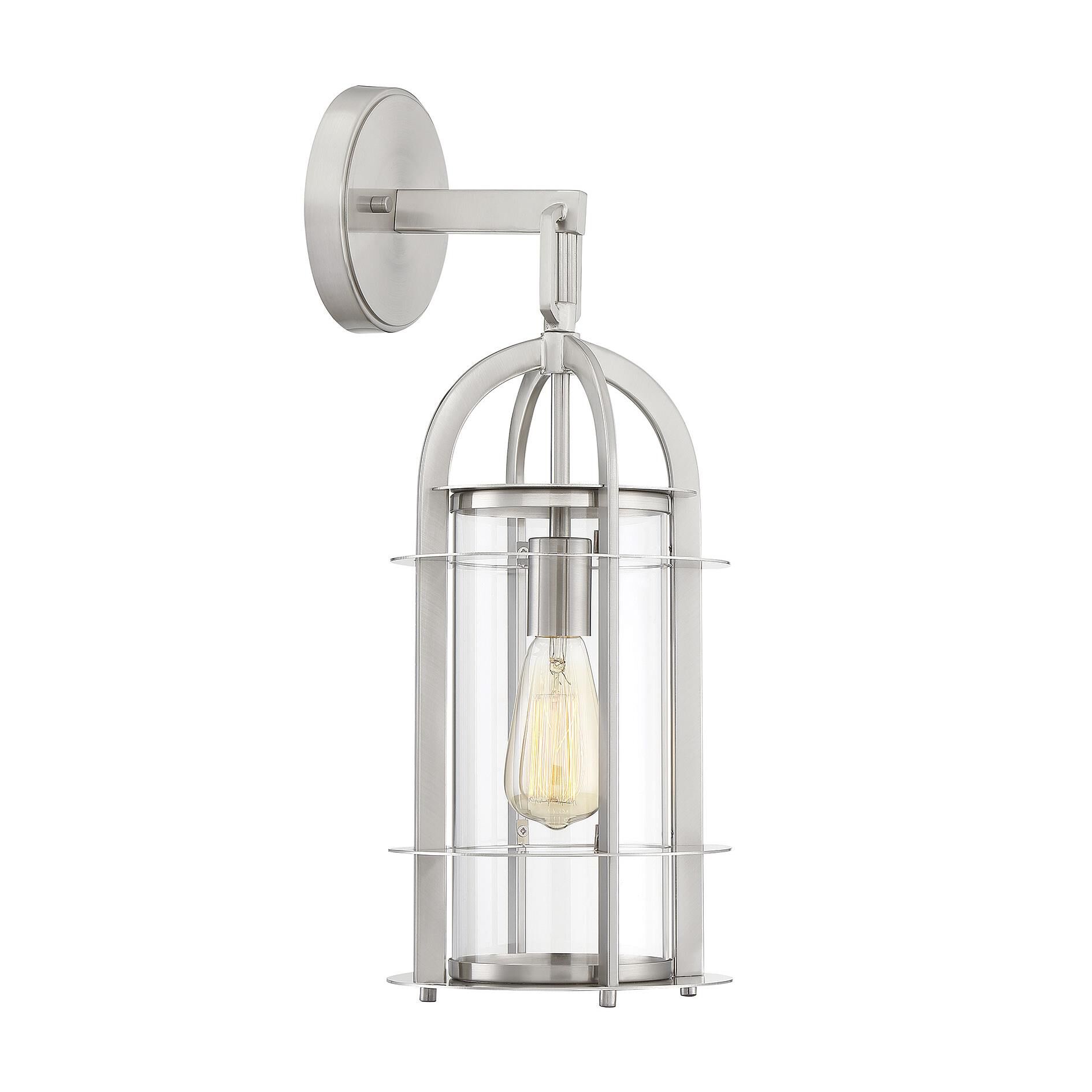 Shown in Satin Nickel finish and Clear glass 