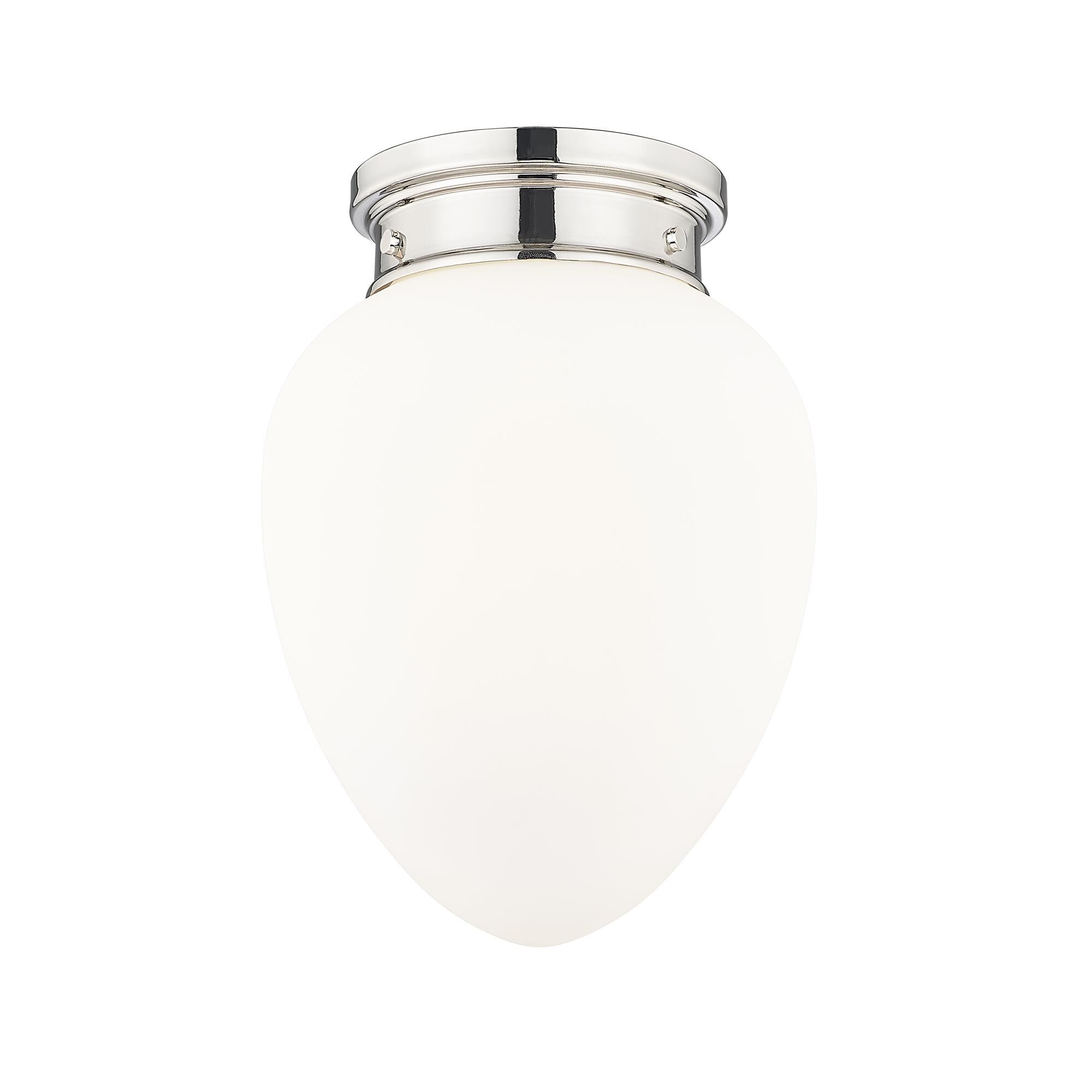 Shown in Polished Nickel finish and Etched Opal glass and Etched Opal shade