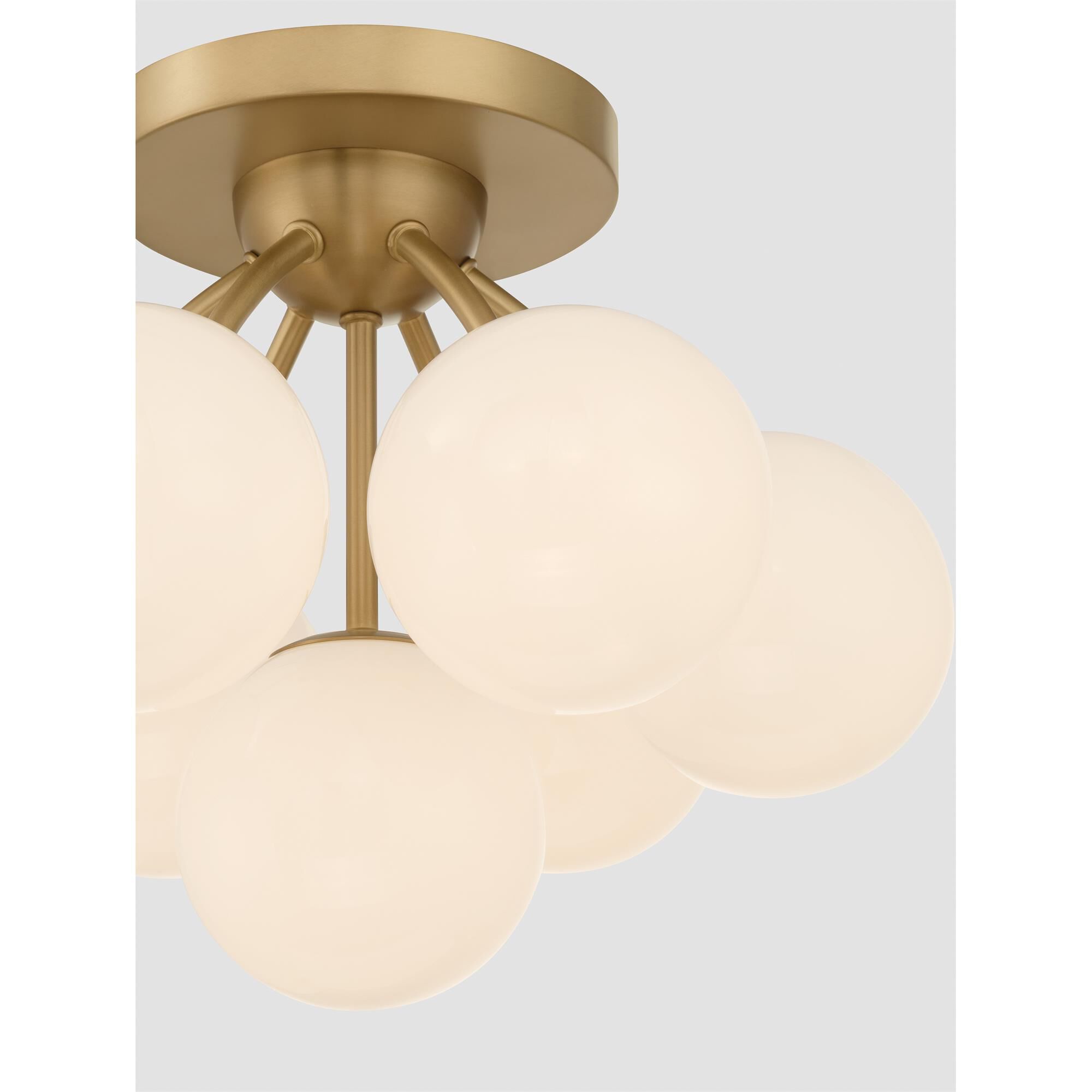 Shown in Legacy Brass finish and Opal glass