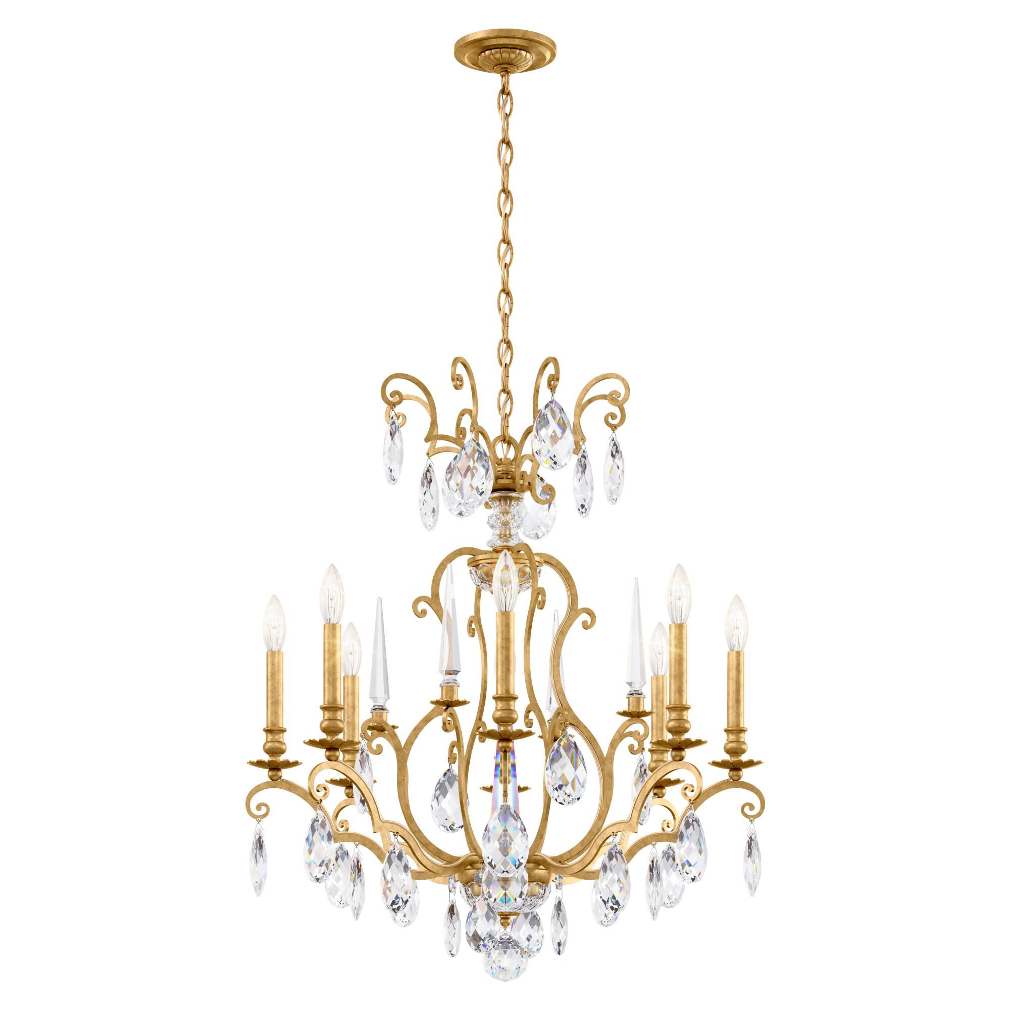 Nouveau 32 Inch 8 Light Chandelier by Schonbek
