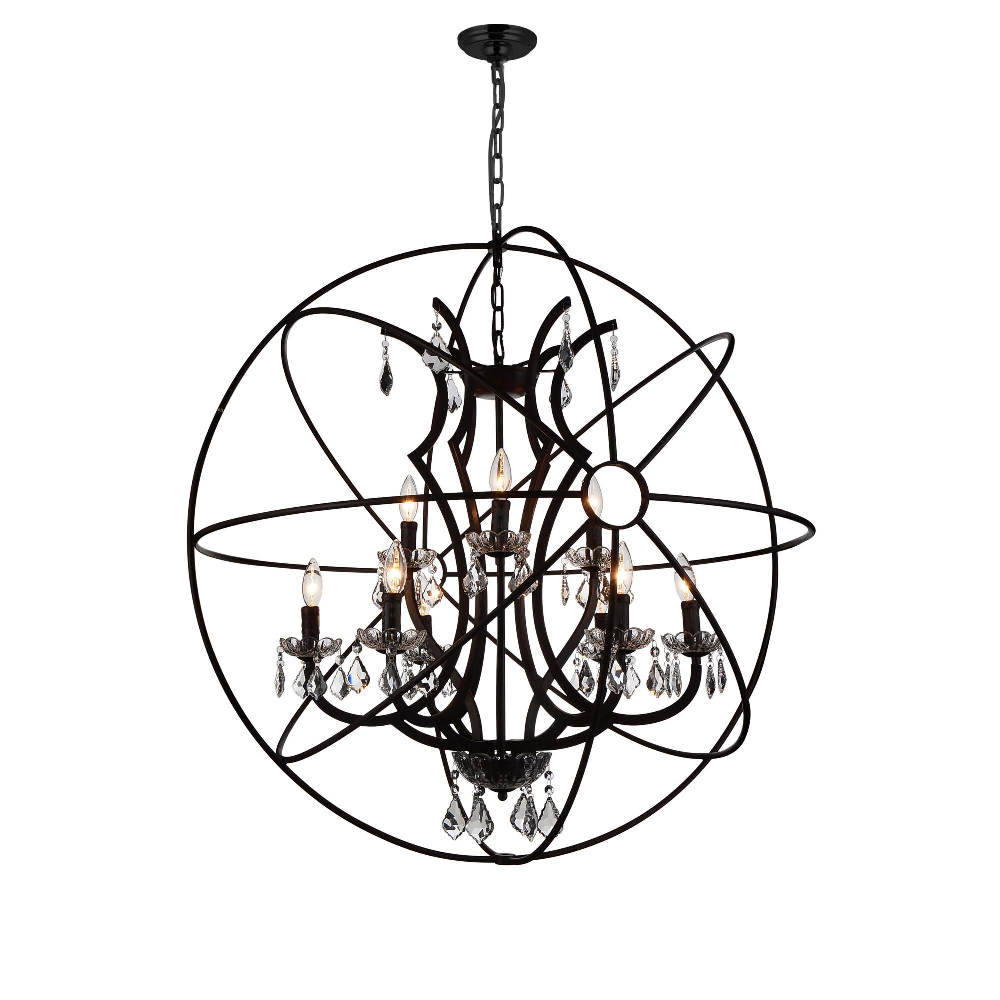Campechia 36 Inch 9 Light Chandelier by CWI Lighting