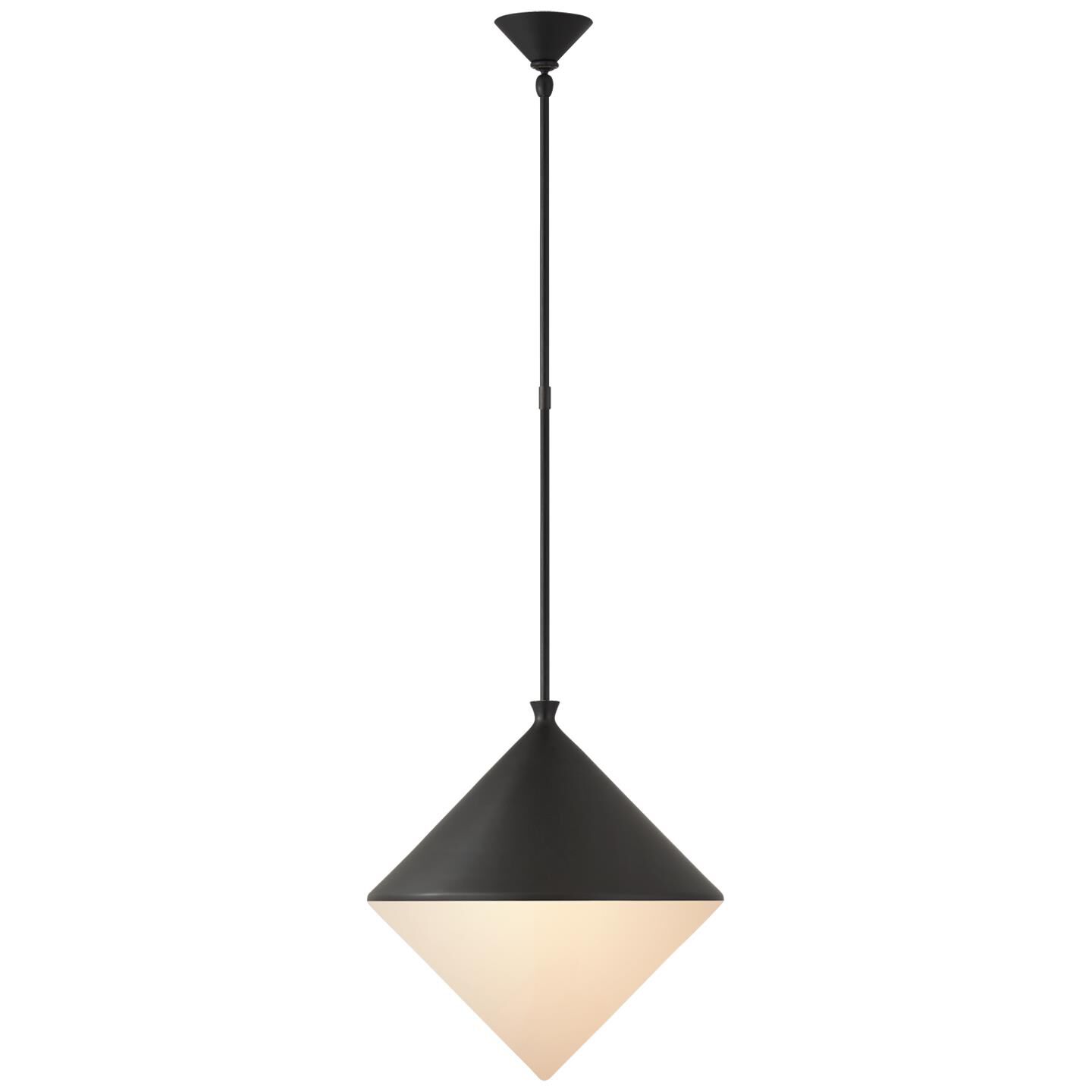Shown in Matte Black finish and White glass and White Glass shade
